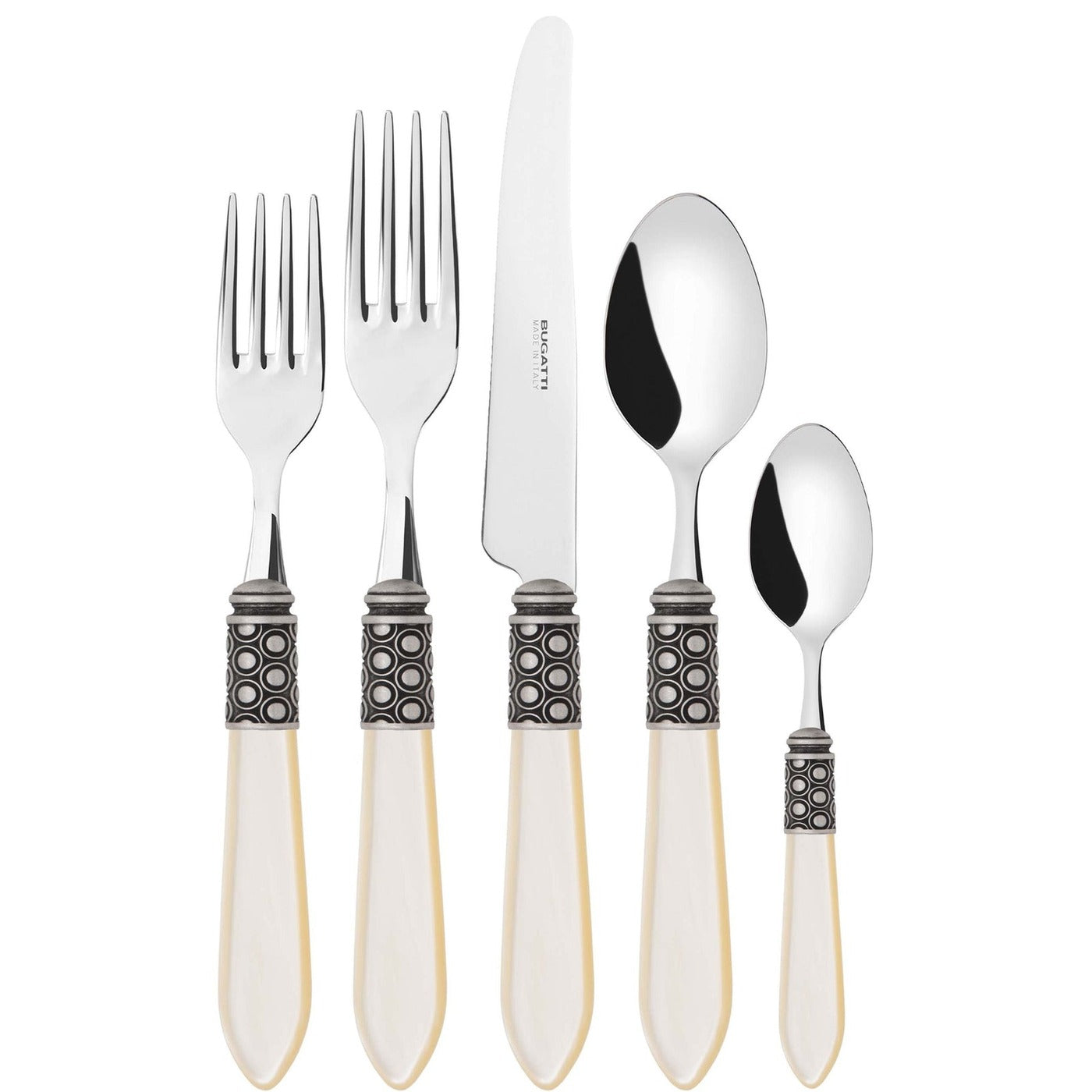 Optical Antique 5 Piece Place setting - Ivory