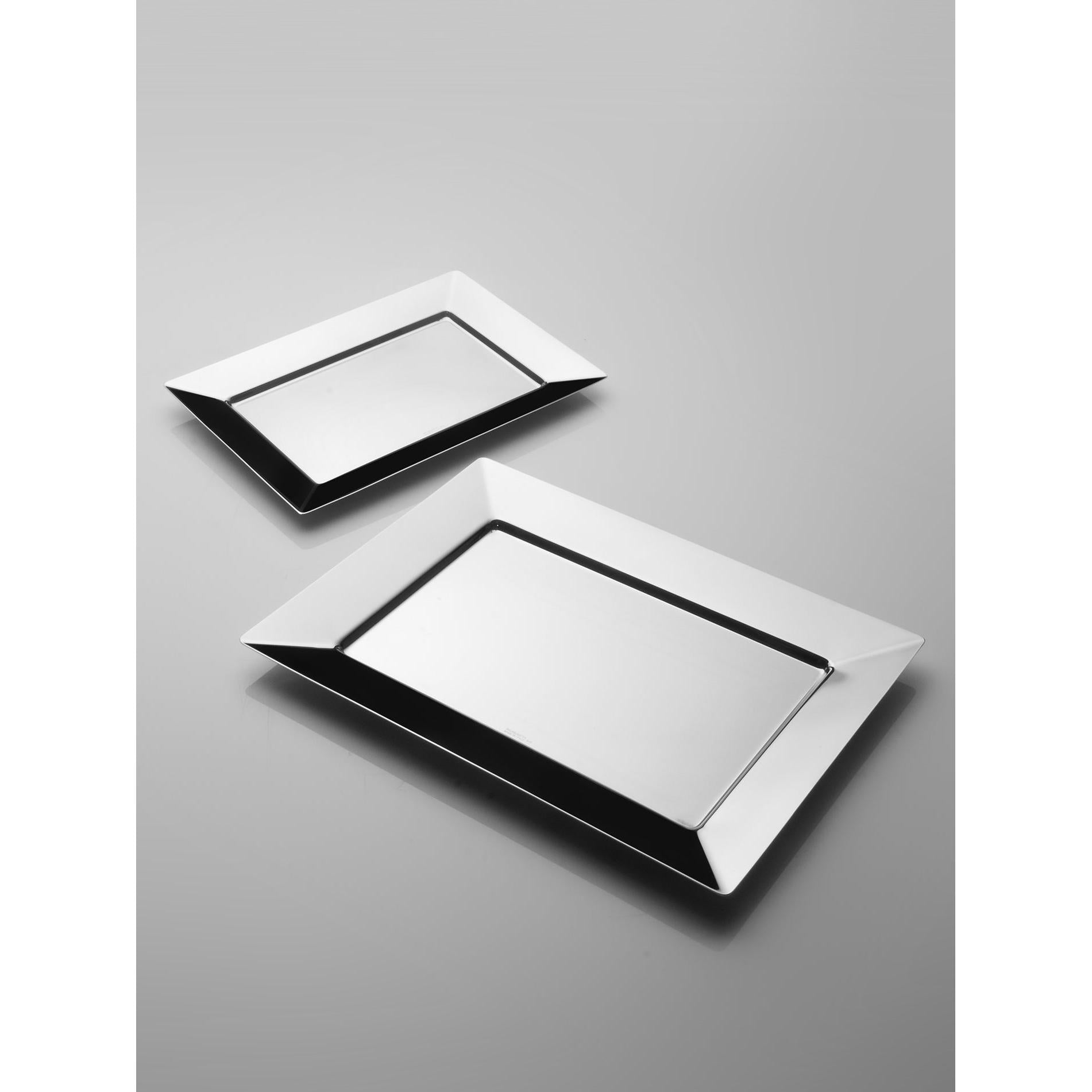 Harmony Tray 18/10 stainless steel 11.8" x 9.8"-Casa Bugatti USA