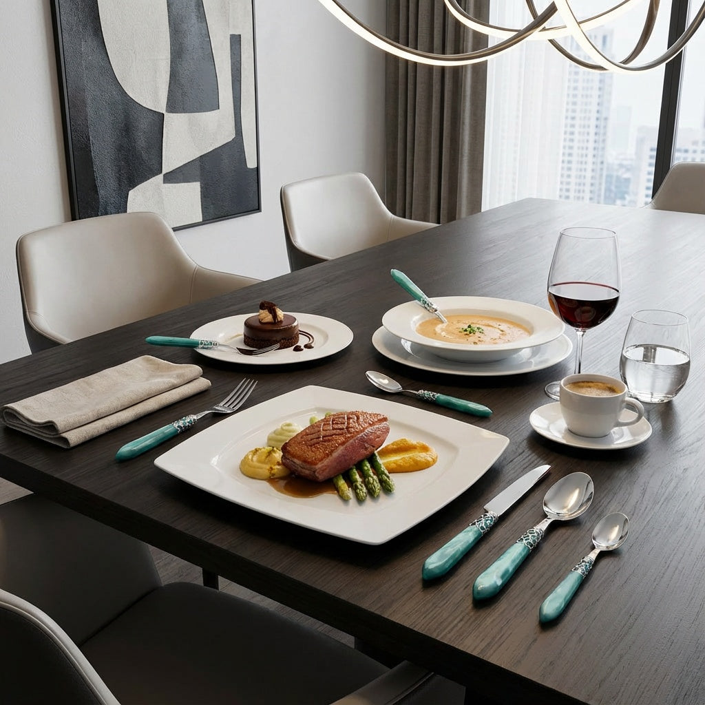 Melodia Brilliant 5 piece place setting - Aqua