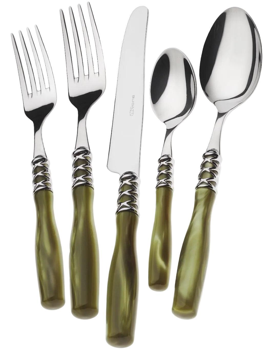 Arianna 5 Piece Place Setting - chartreuse-Casa Bugatti USA