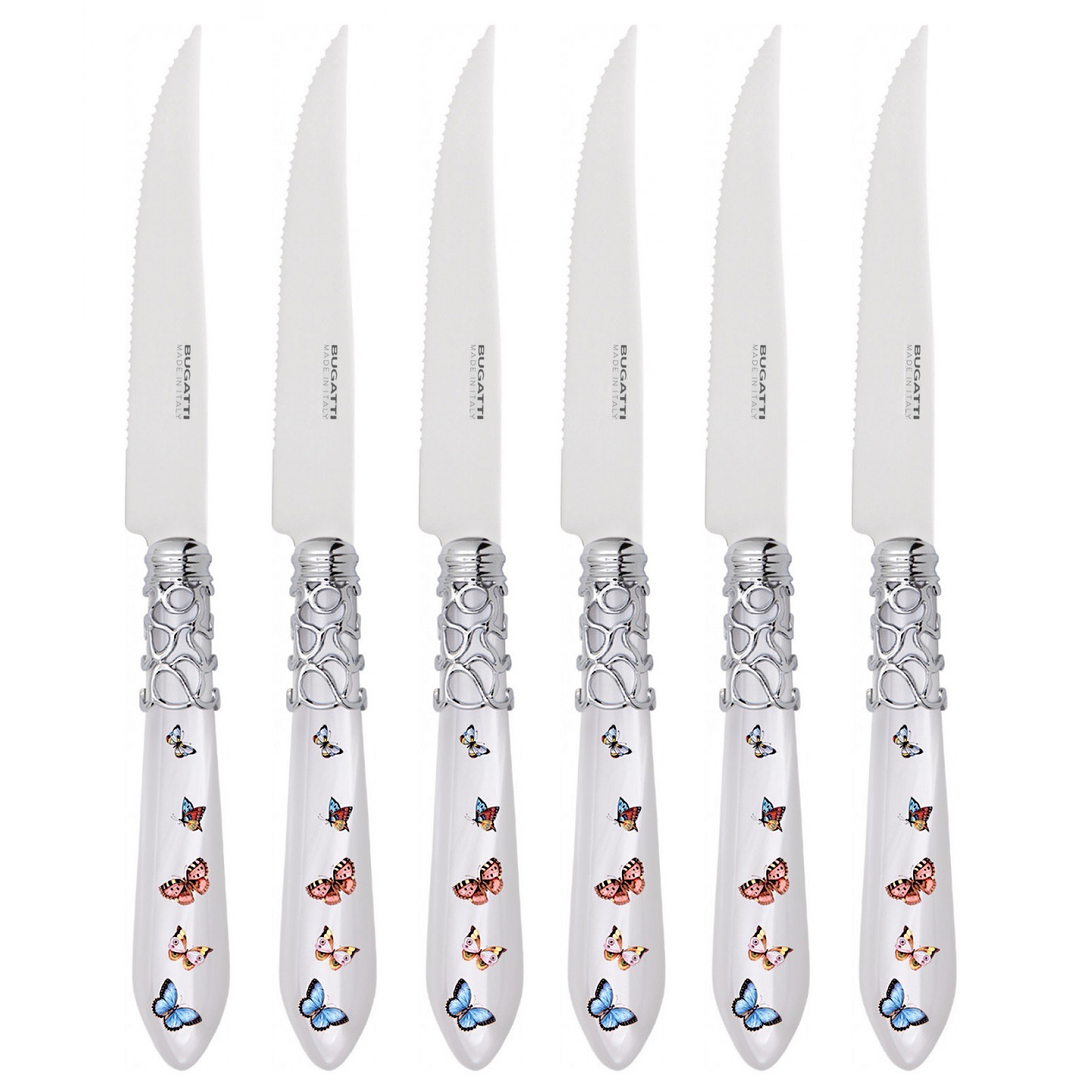 Melodia Butterflies Steak Knives Set white