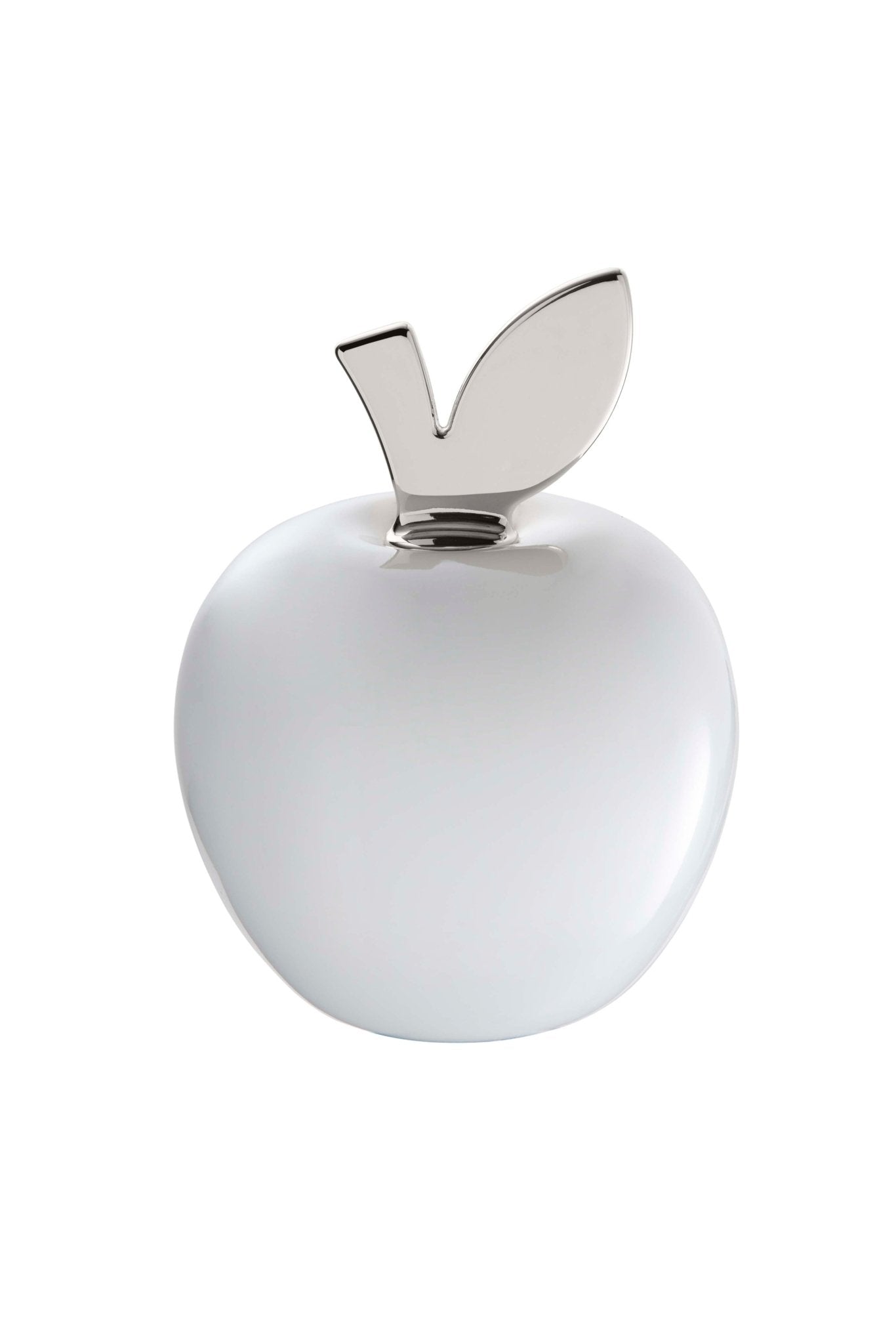 EDEN apple Nut Cracker white shiny, silver leaf-Casa Bugatti USA