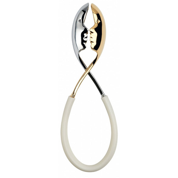 Kiss Salad Tongs - Gold / White