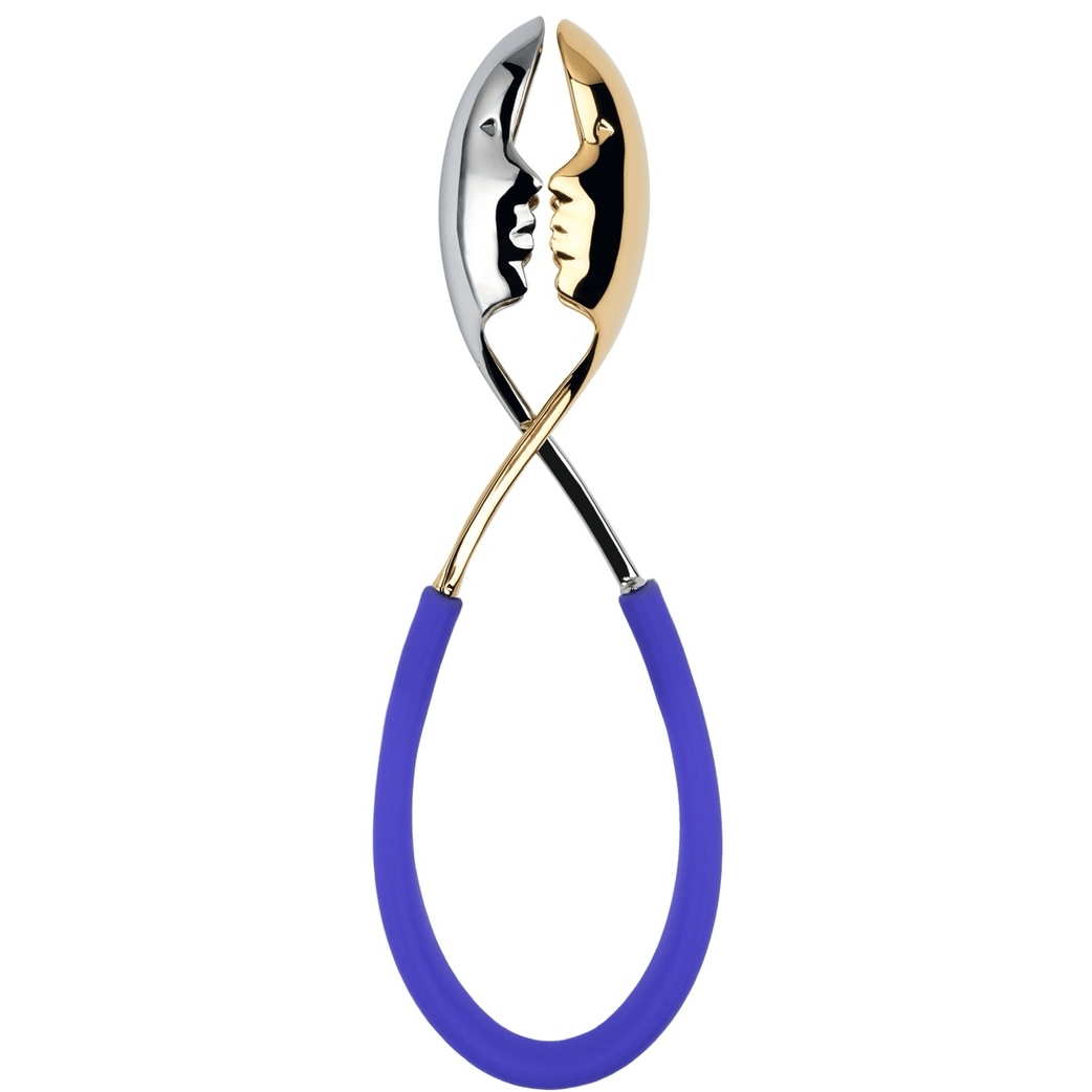 Kiss Salad Tongs - GOLD / BLUE-Casa Bugatti USA