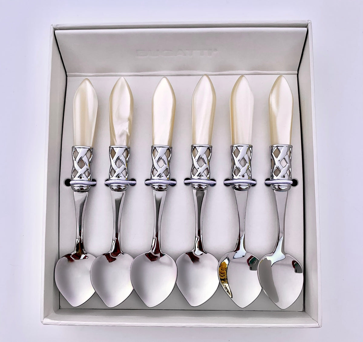 Aladdin Heart Shape 6 Piece Moka Spoon Set - ivory