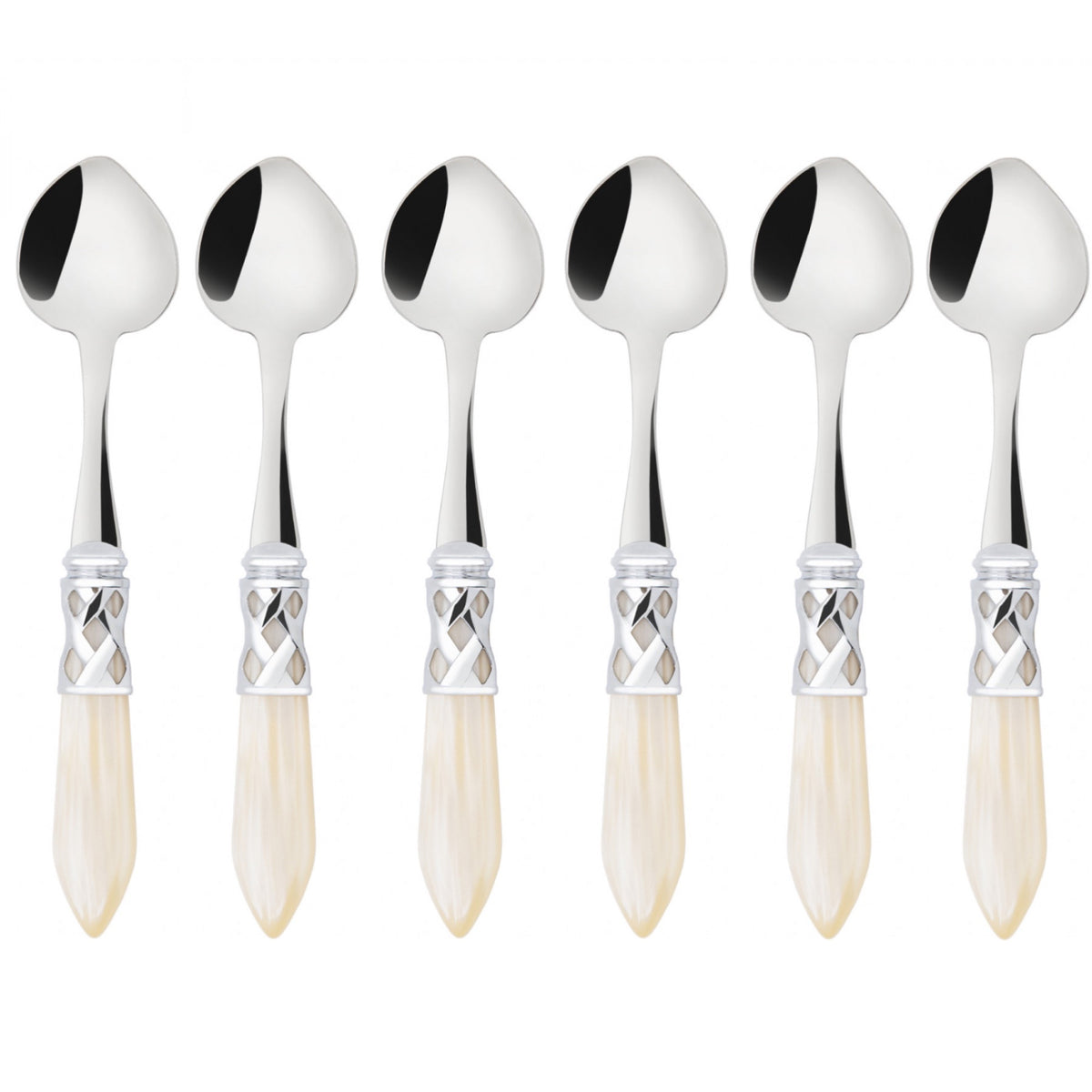 Aladdin Heart Shape 6 Piece Moka Spoon Set - ivory