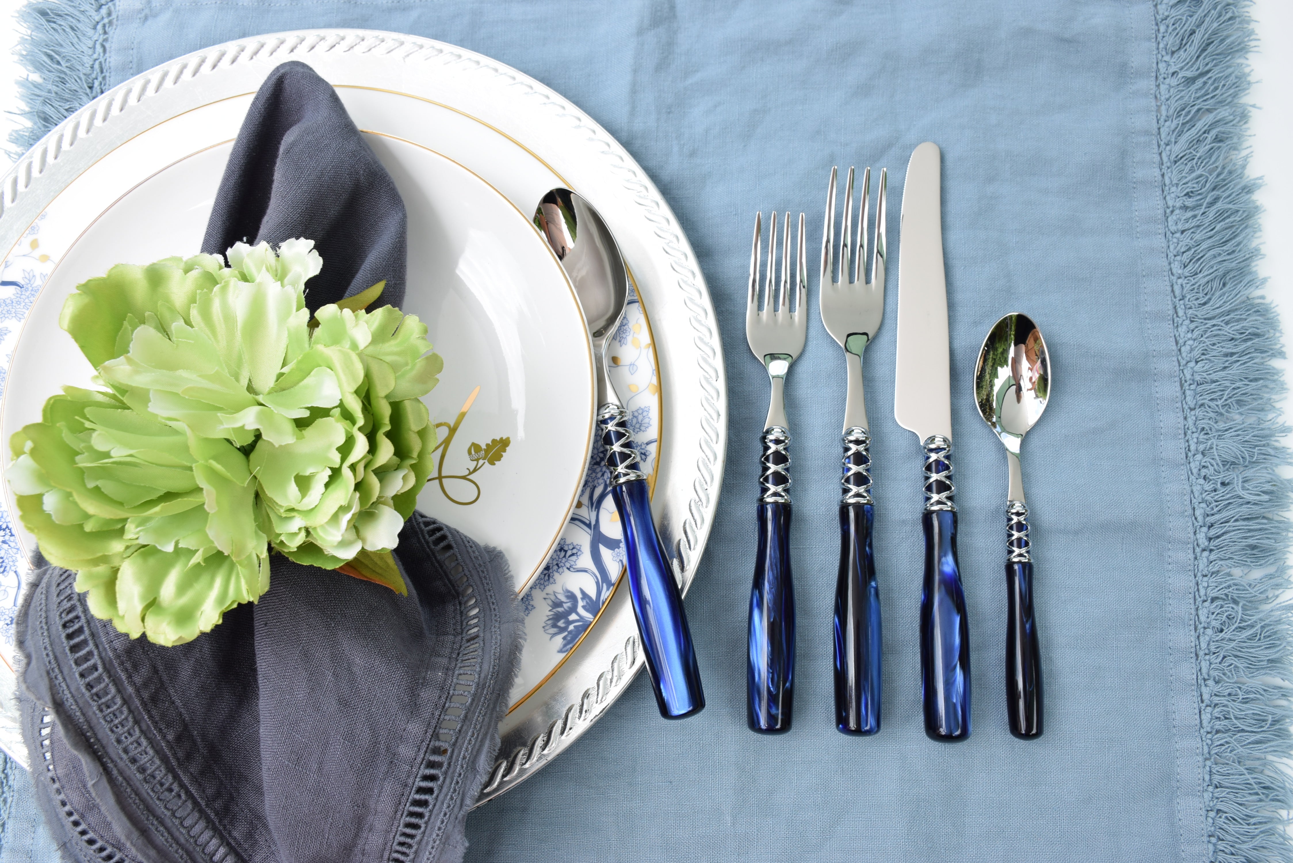 Arianna 5 Piece Place Setting - ROYAL BLUE
