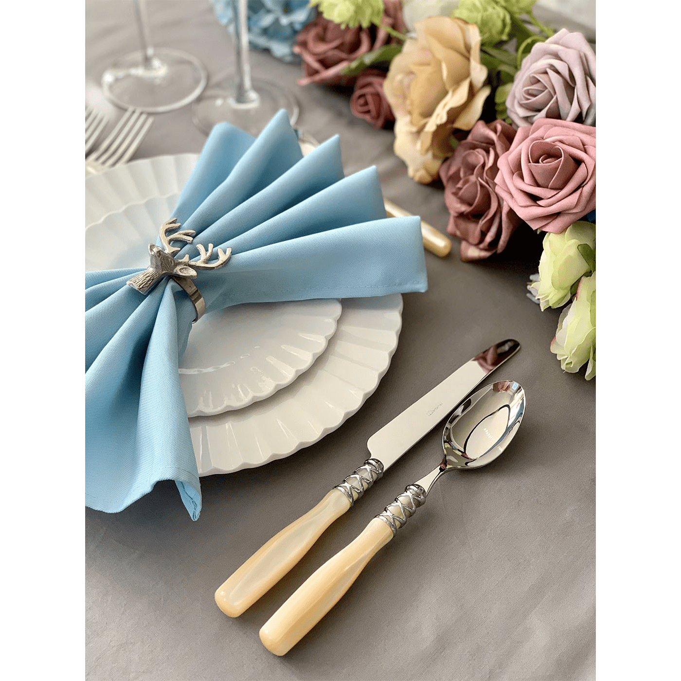 Arianna 5 Piece Place Setting - IVORY-Casa Bugatti USA