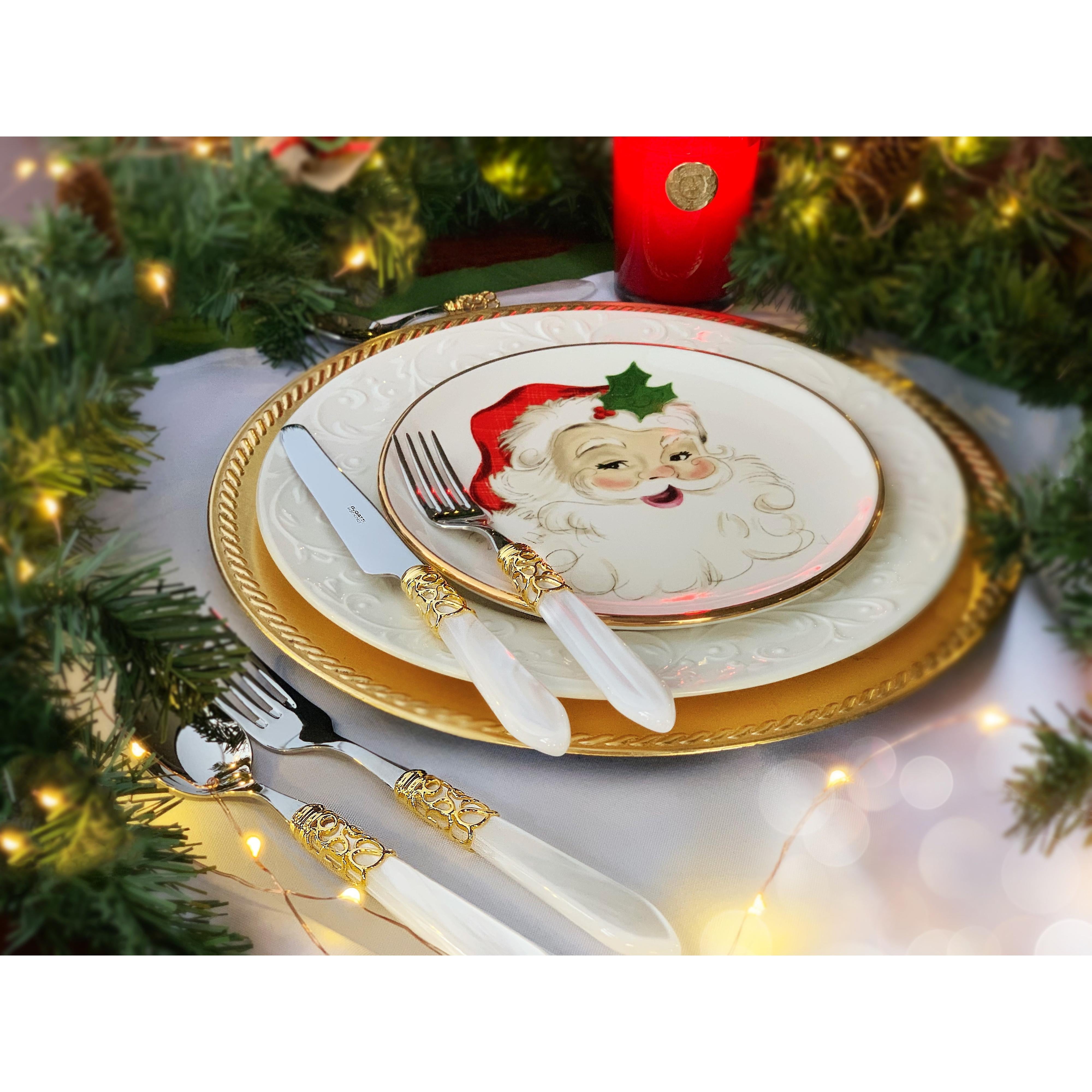 Melodia Gold 5 Piece Place setting, White — Casa Bugatti