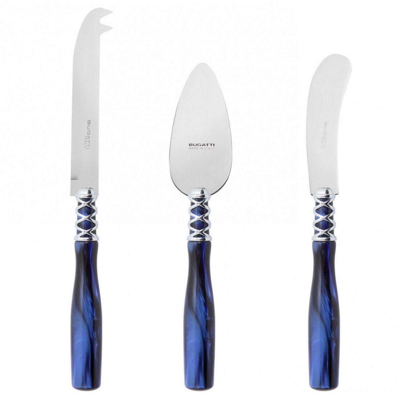 Arianna 3 Piece Cheese Knives Set Royal Blue