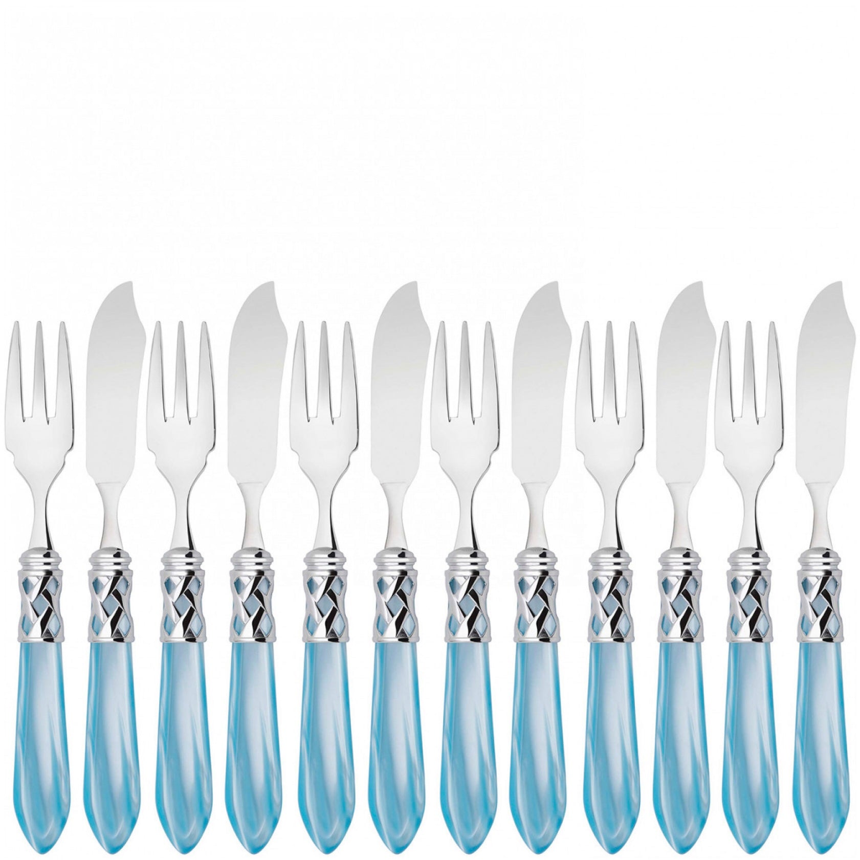 Aladdin Brilliant 12 Piece Fish Set - Sky Blue