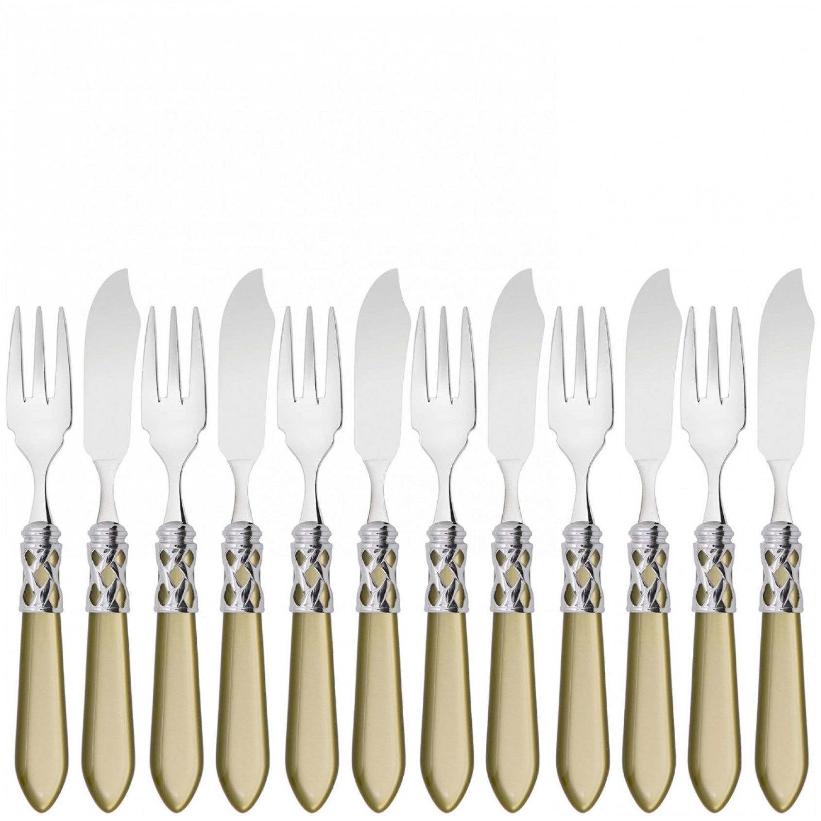 Aladdin Brilliant 12 Piece Fish Set - Chartreuse Green