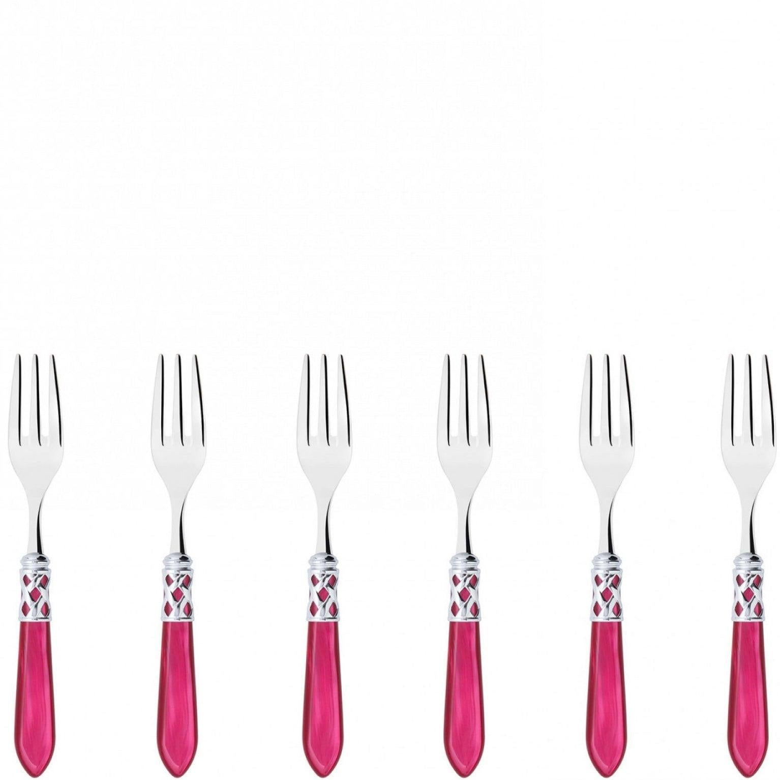 Aladdin Brilliant Cocktail / Cake Fork Set in gift box - Raspberry
