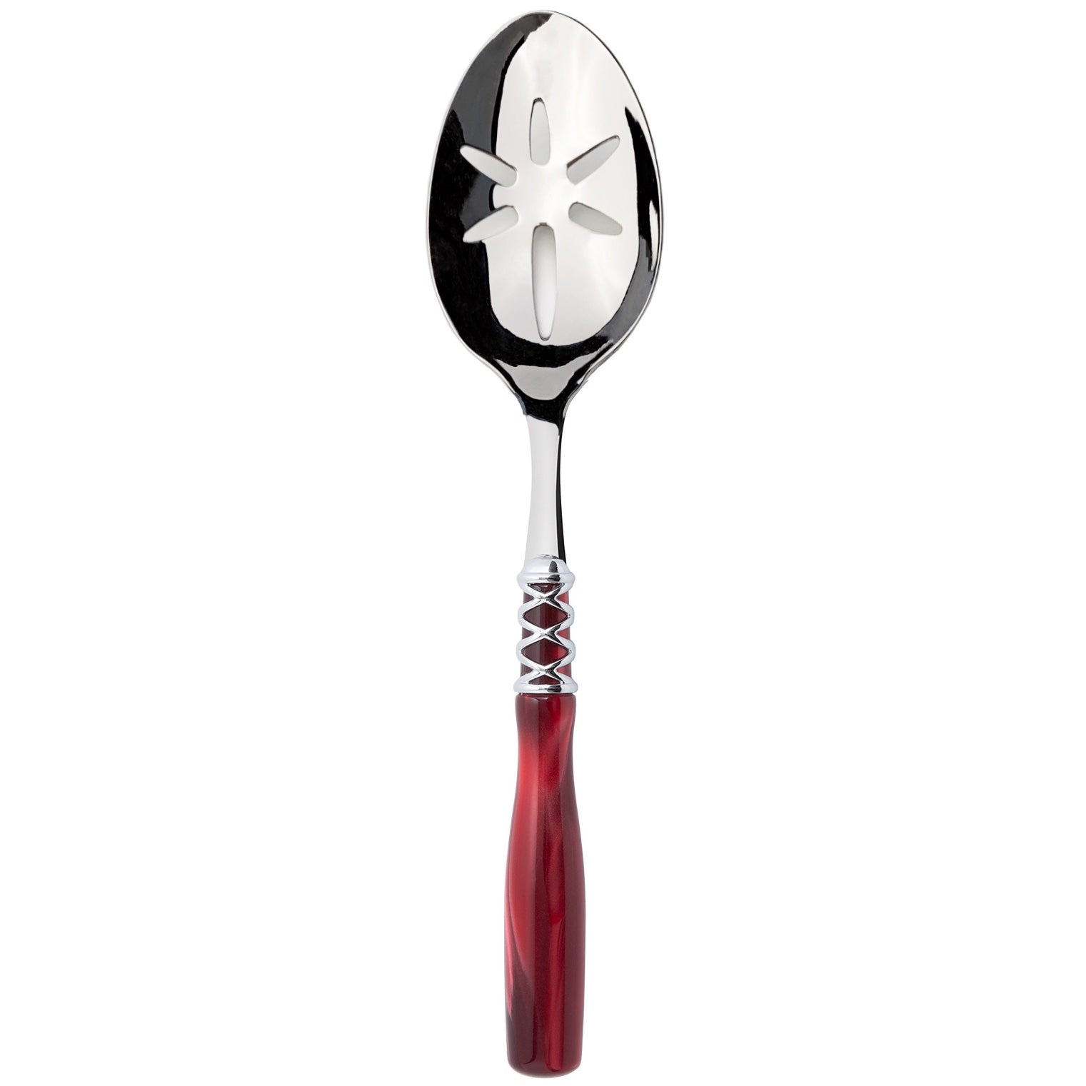 Arianna Brilliant Slotted Serving Spoon - Burgundy