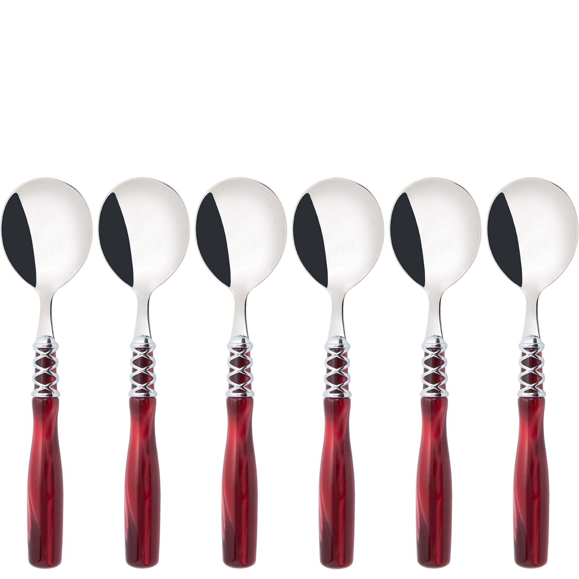 Arianna Brilliant Soup Spoons Set - Burgundy
