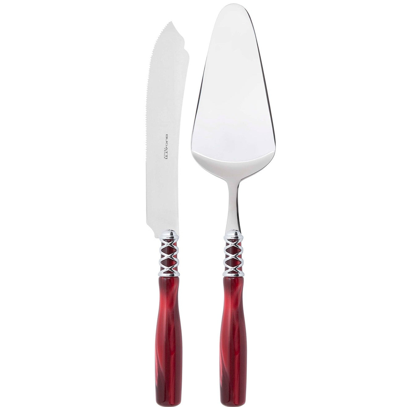 Arianna 2 Piece Cake Serving set - Burgundy