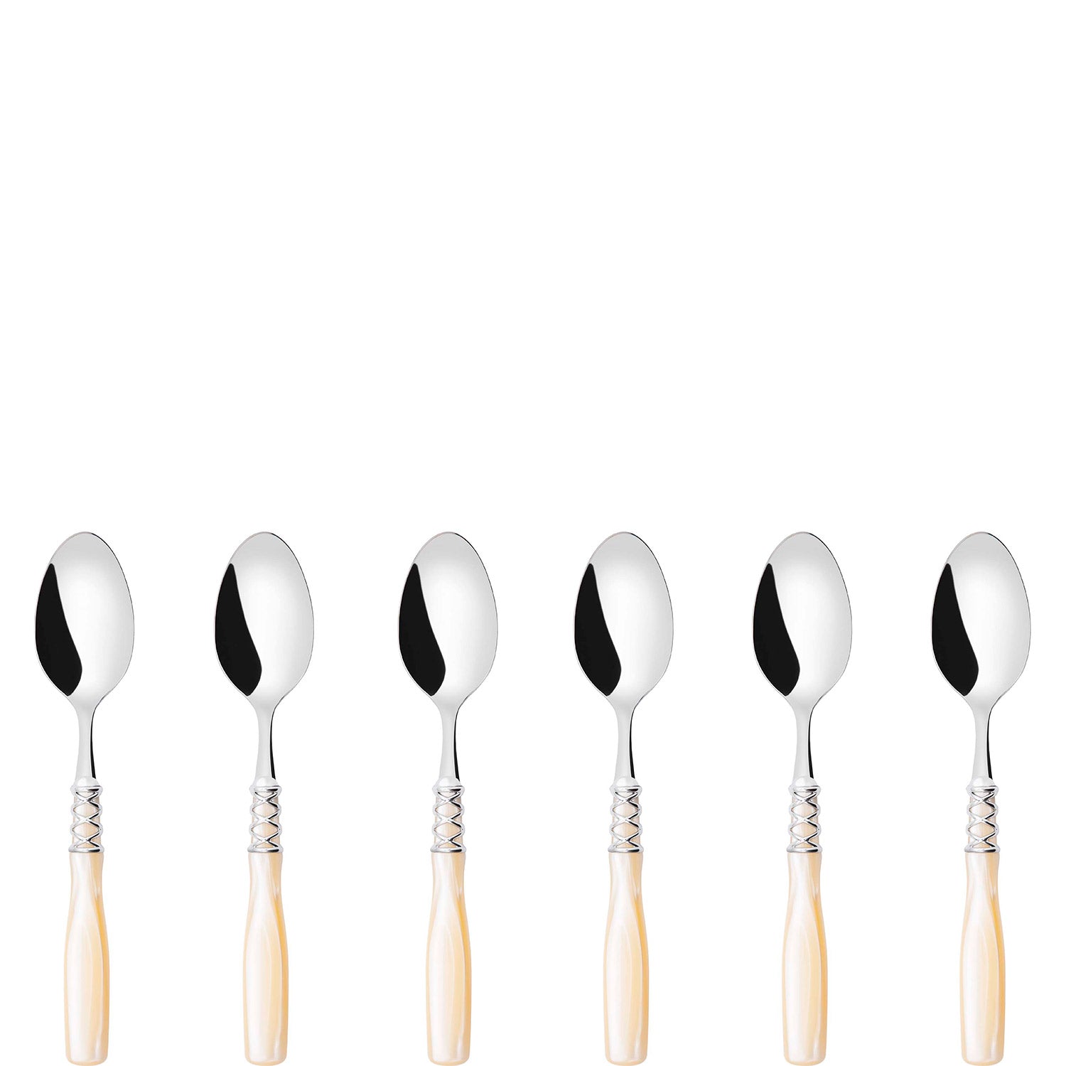 Arianna Brilliant 6 Piece Coffee Spoon Set in gift box - Ivory