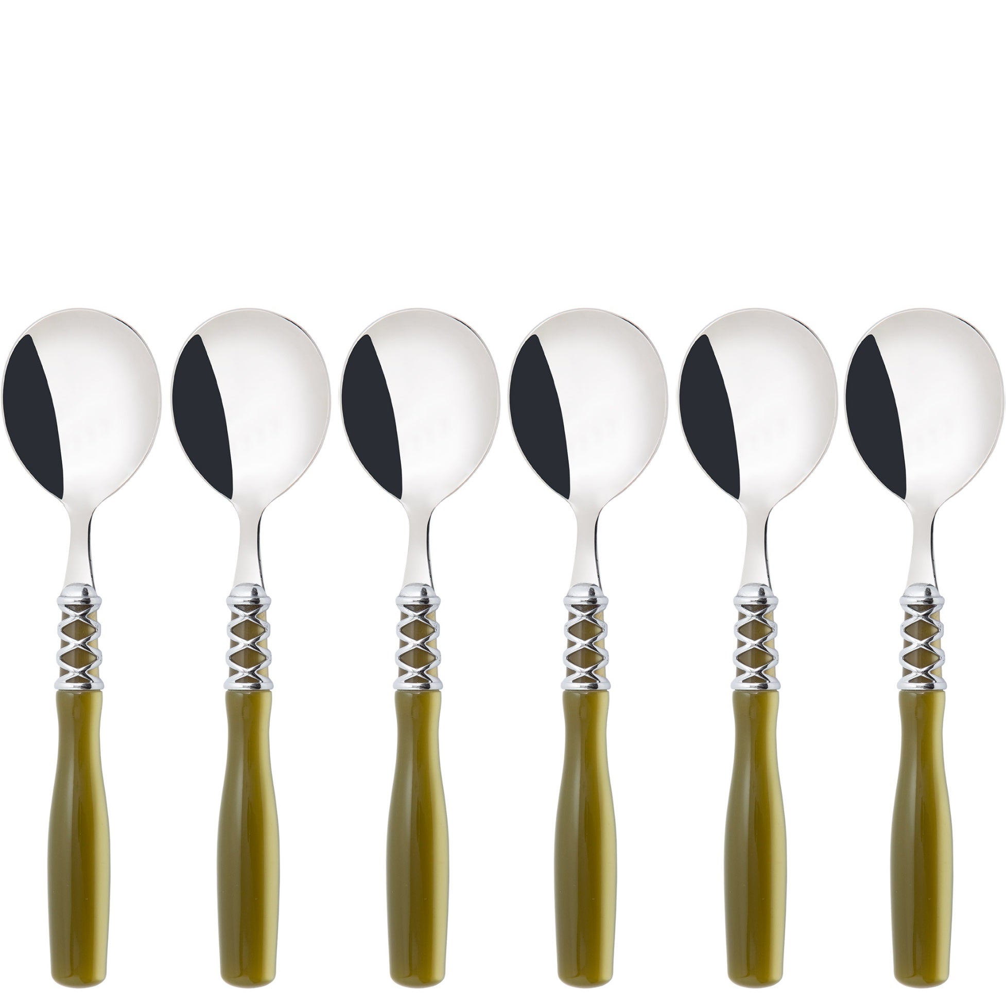 Arianna Brilliant Soup Spoons Set - Chartreuse Green