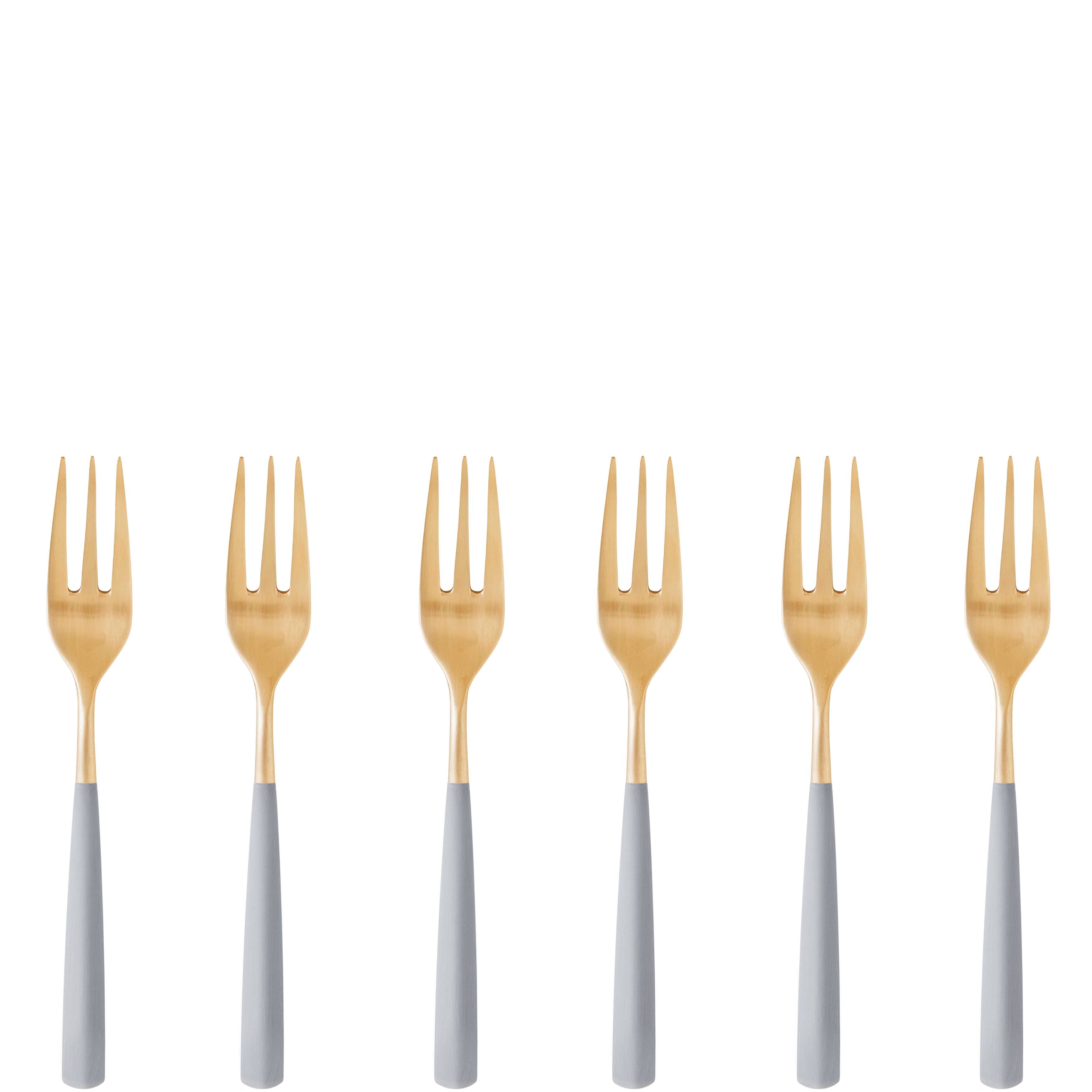 Athena Gold Cocktail Fork Set - Gray Matte