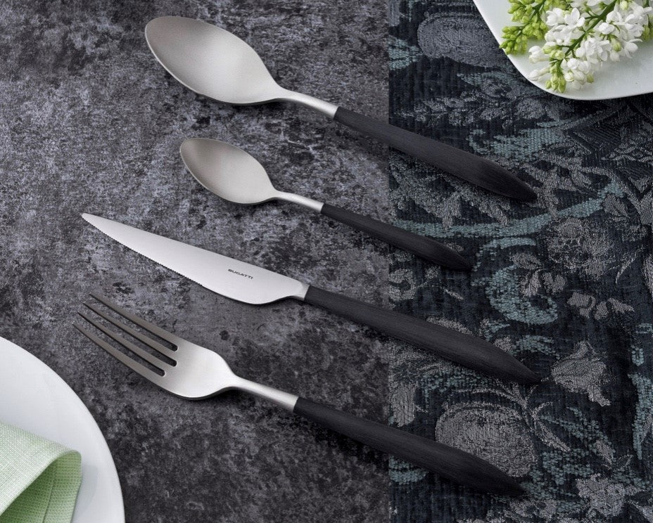 Ares brushed 5 Piece Place setting - Black