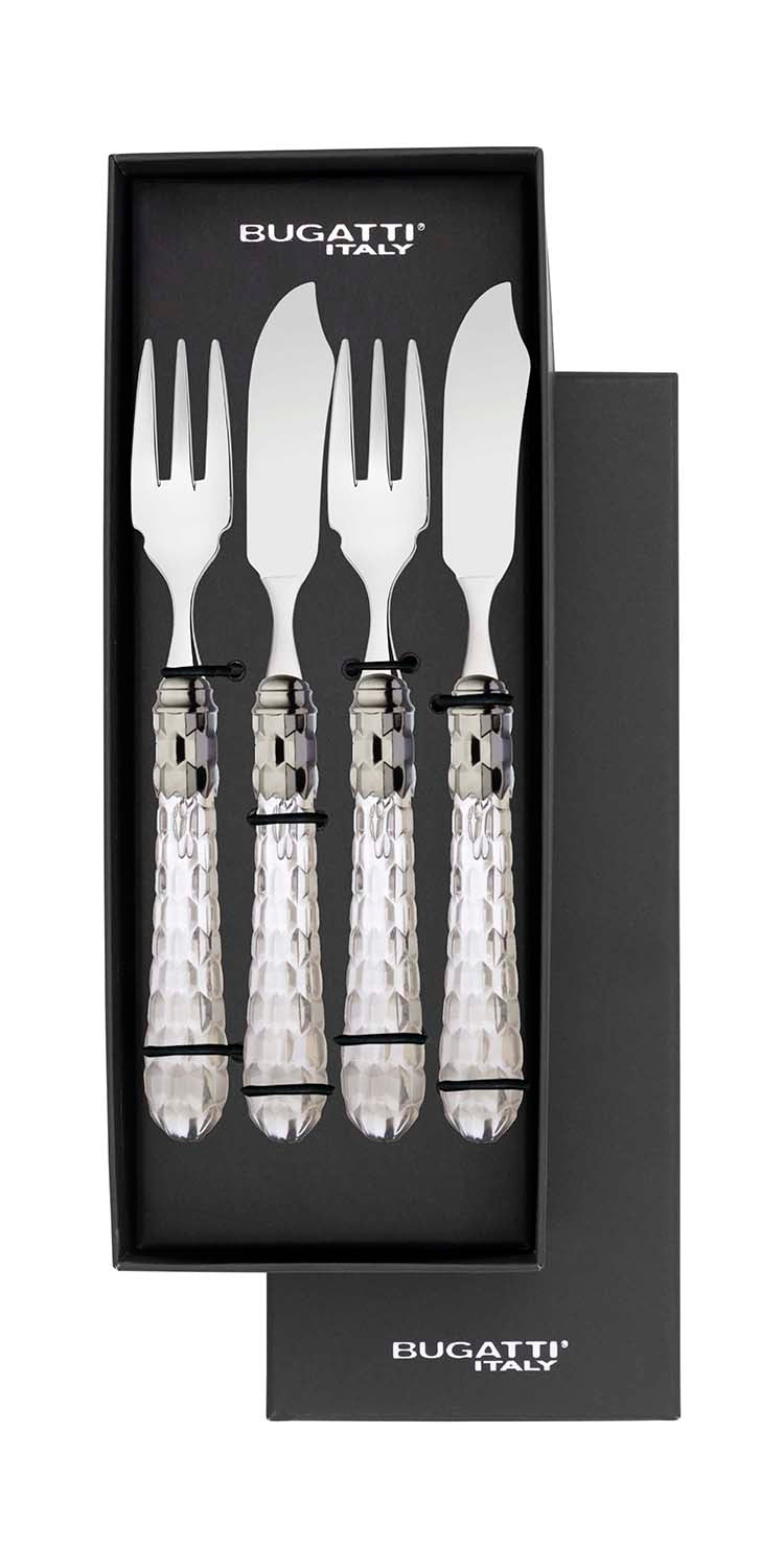 Cristallo Brilliant 12 Piece Fish Set - Crystal Clear
