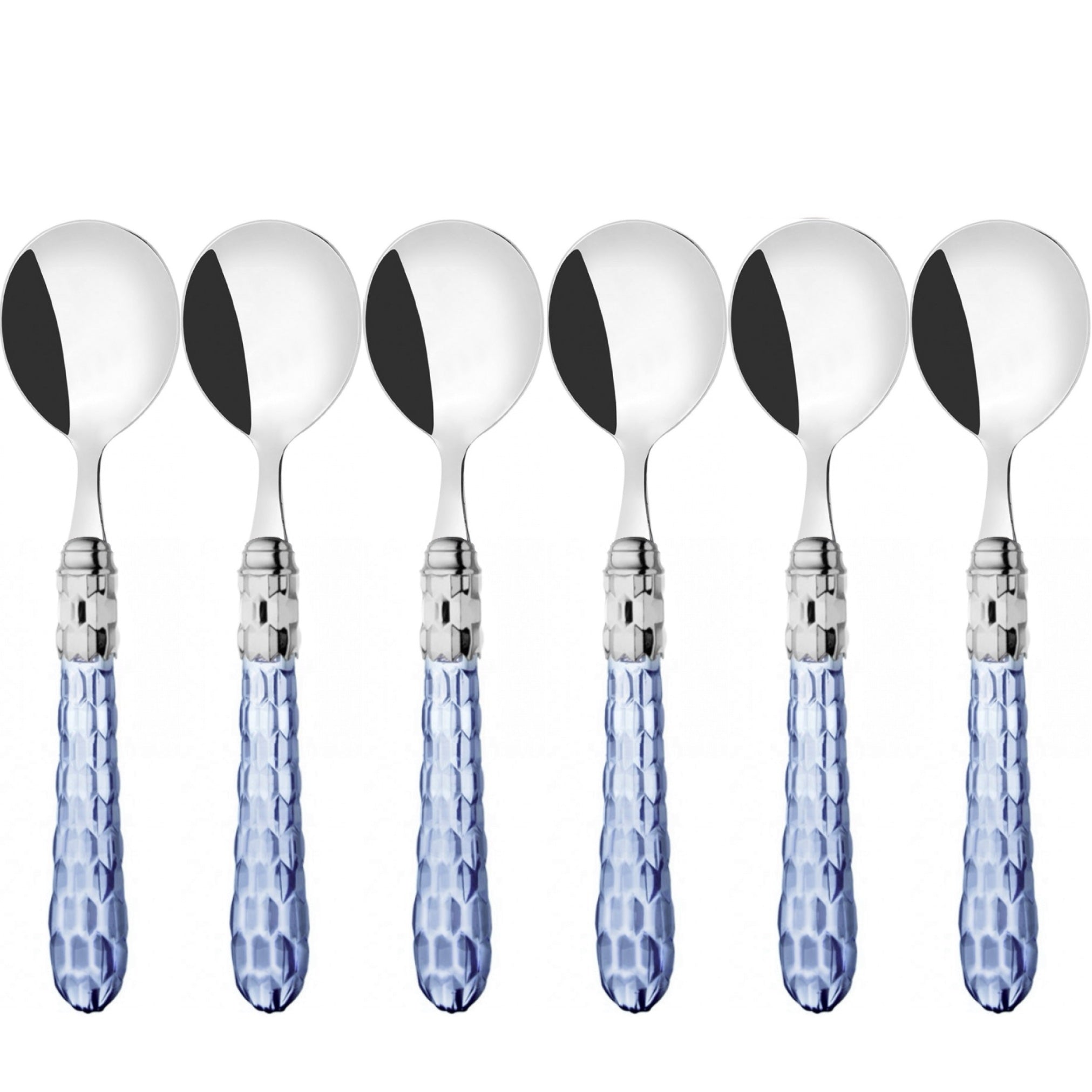 Cristallo Brilliant Soup Spoons Set - Blue Clear