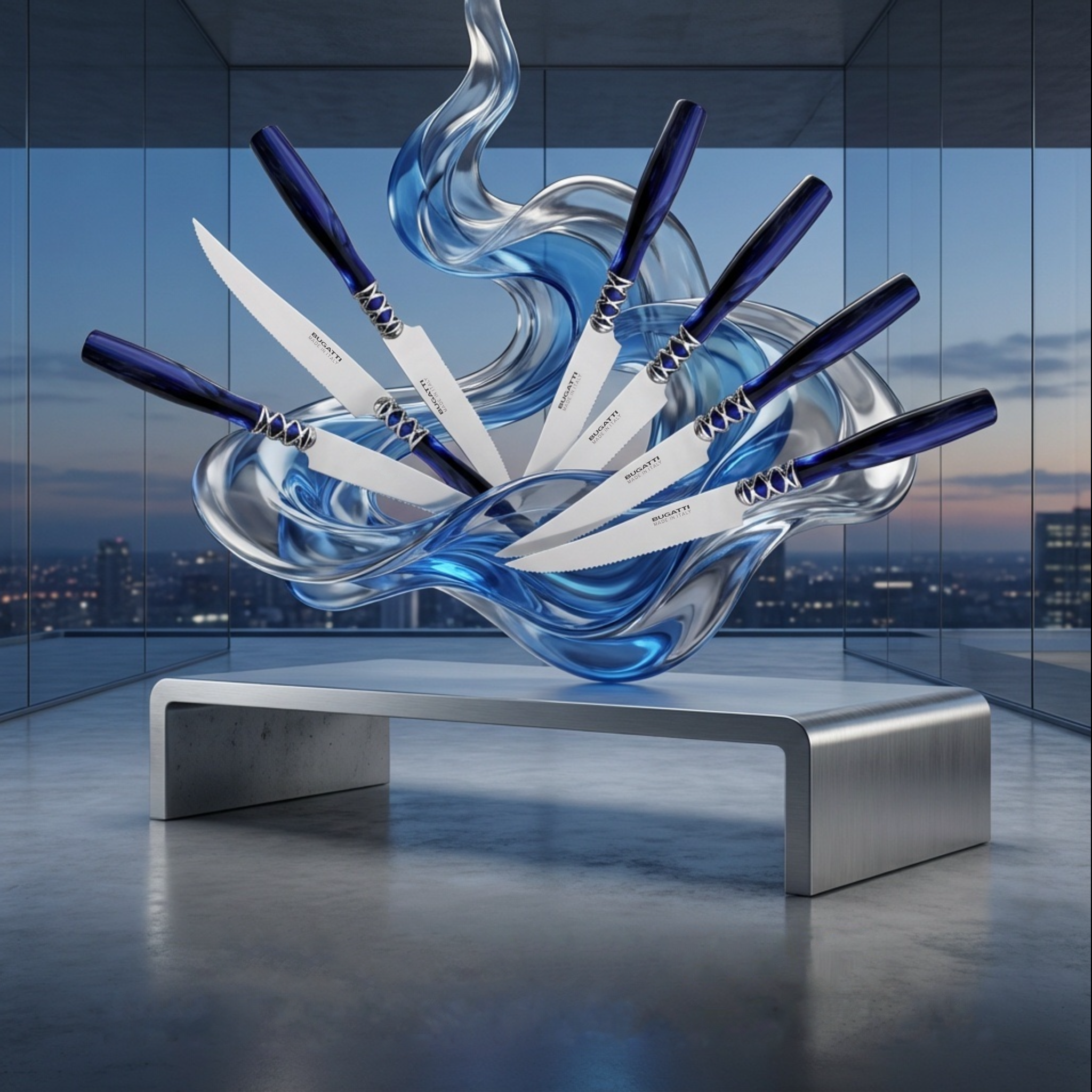 Arianna Brilliant 6 Piece Steak knife Set - Royal Blue