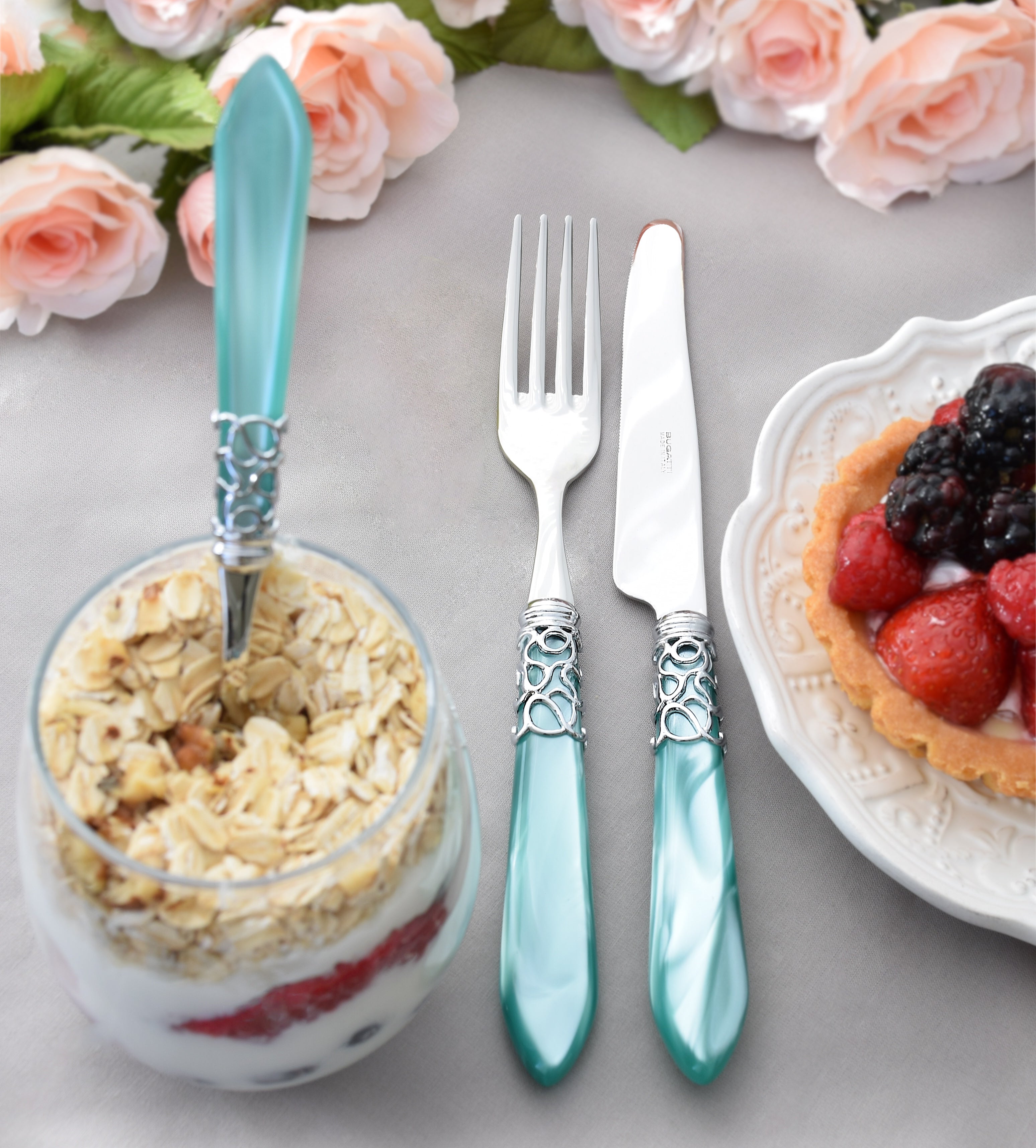 Melodia 5 piece place setting - AQUA Pearlescent