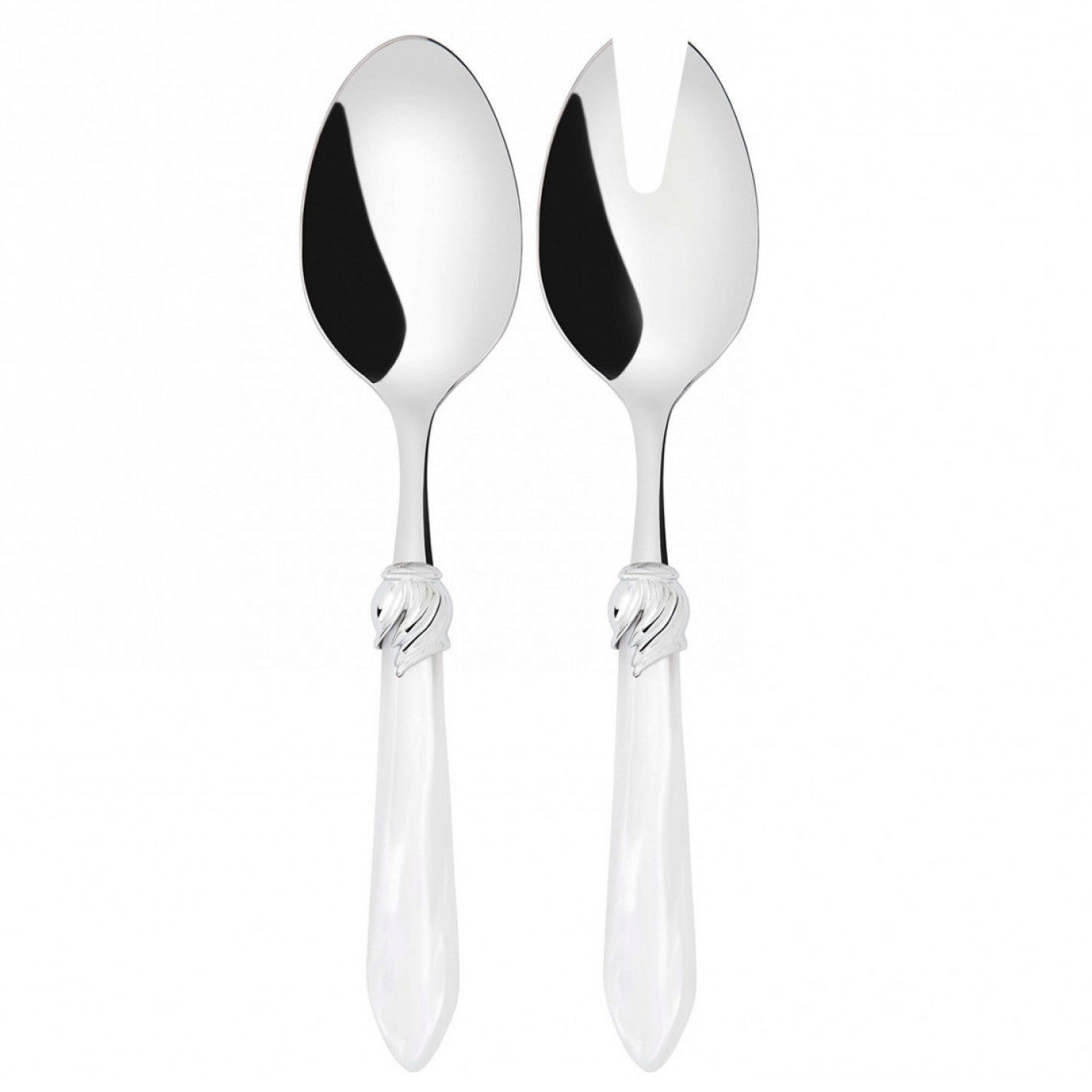 Falabella Brilliant 2 Piece Salad Servers - White