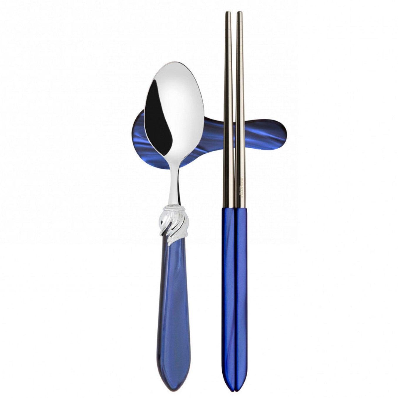 Falabella Brilliant Chopticks set for 1 in gift box - Royal Blue
