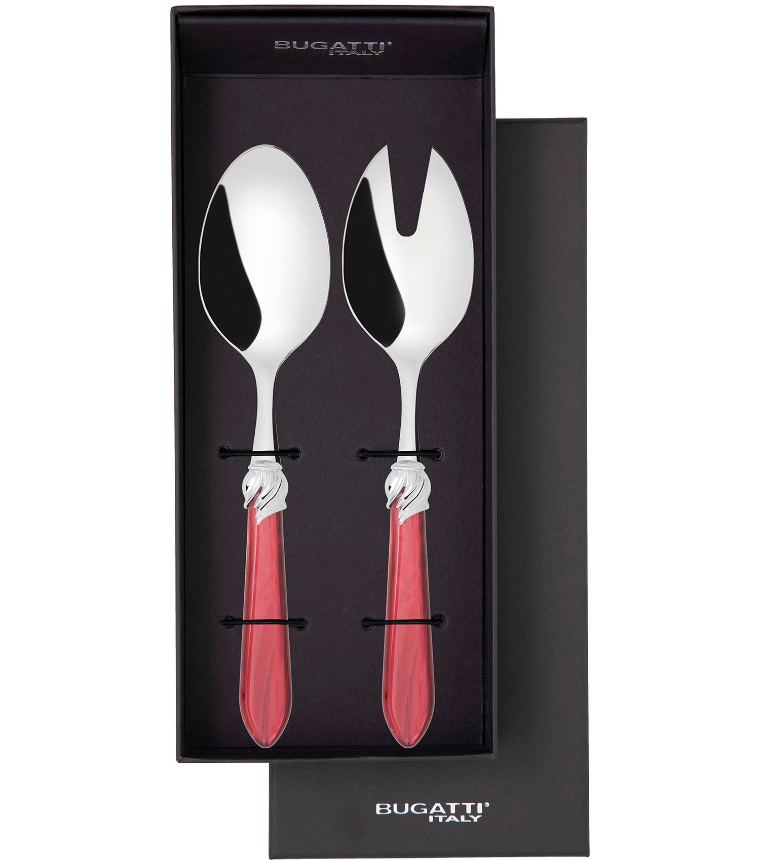 Falabella Brilliant 2 Piece Salad Servers - Burgundy