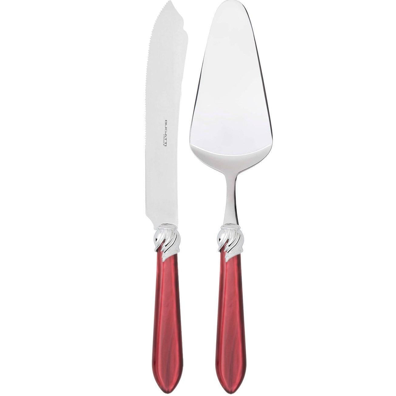 Falabella Brilliant 2 Piece Cake Serving set - Burgundy
