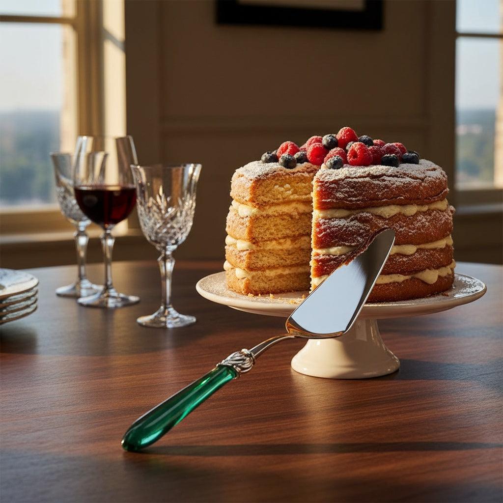 Falabella Brilliant Cake Server - Emerald Green
