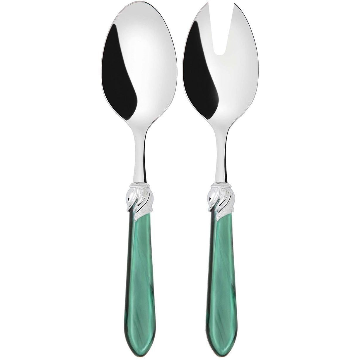 Falabella Brilliant 2 Piece Salad Servers - Emerald Green