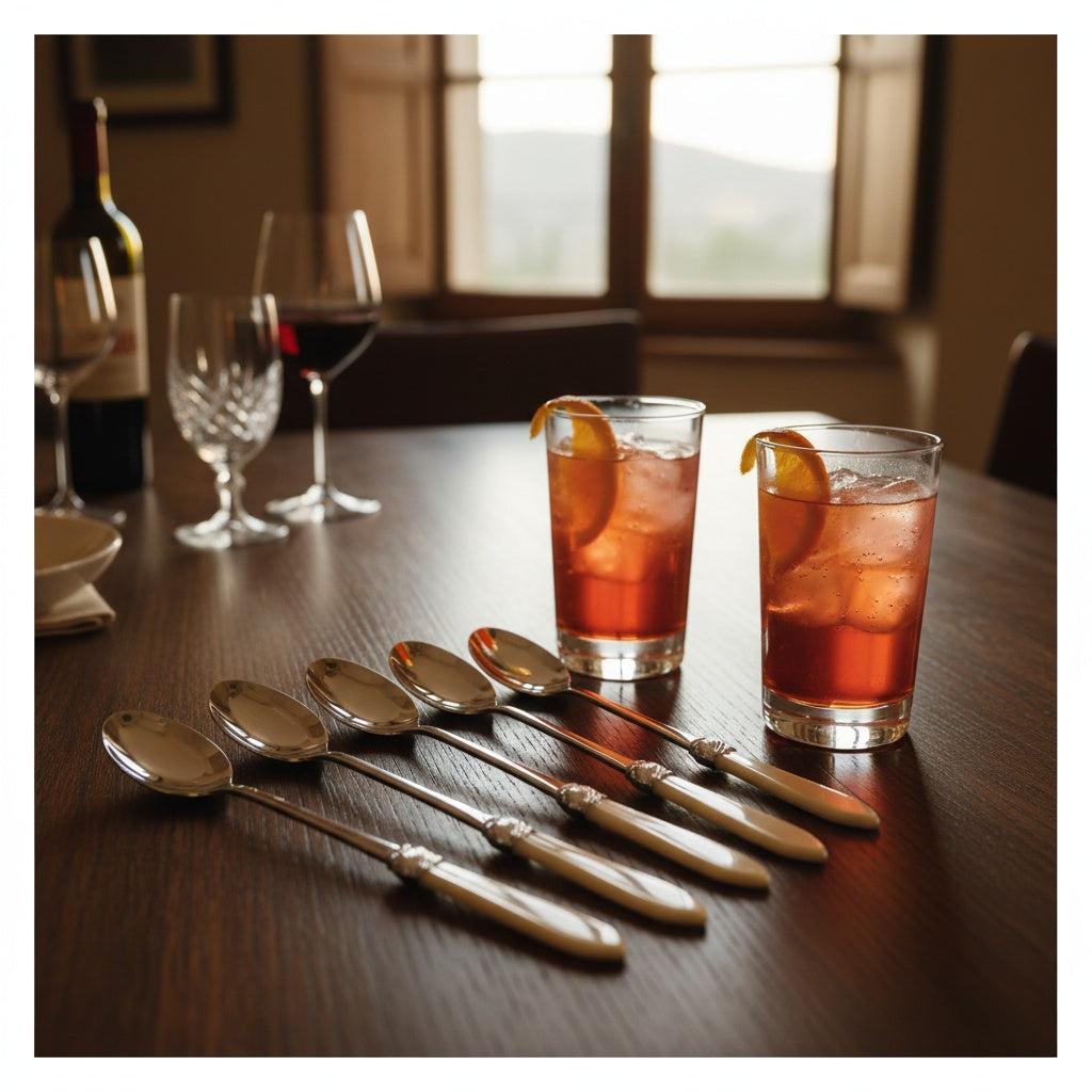 Falabella Brilliant Ice Tea / Cocktail Spoon Set - Ivory