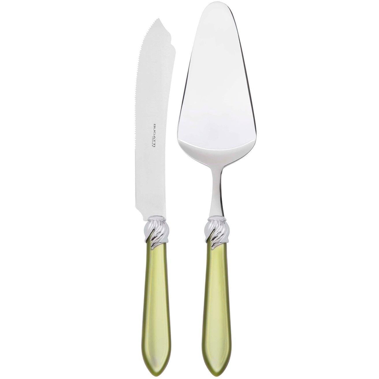 Falabella Brilliant 2 Piece Cake Serving set - Chartreuse Green