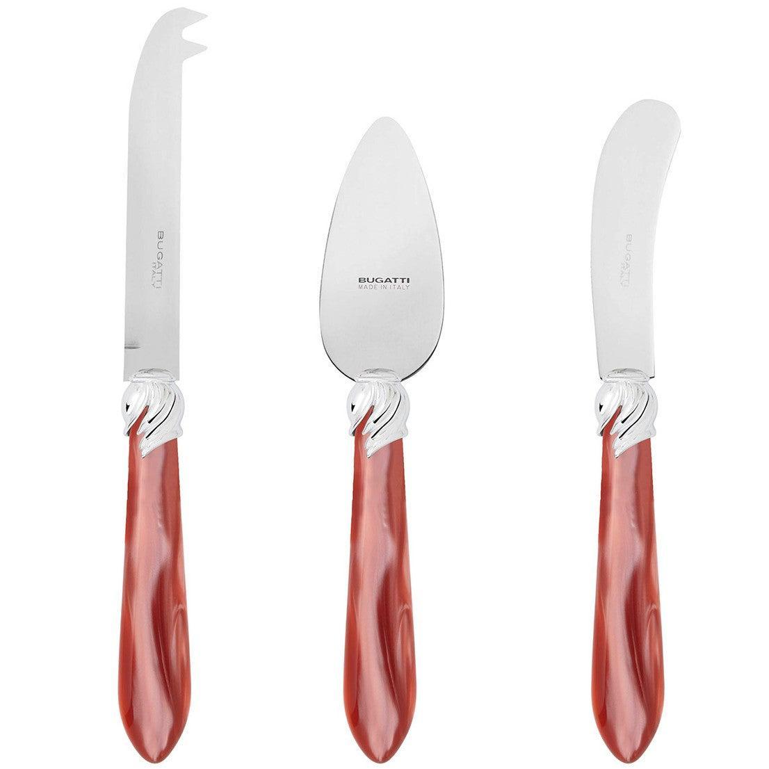 Falabella Brilliant 3 Piece Cheese Knife Set - Rust