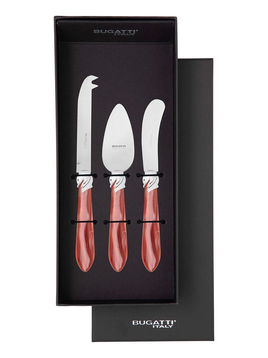 Falabella Brilliant 3 Piece Cheese Knife Set - Rust