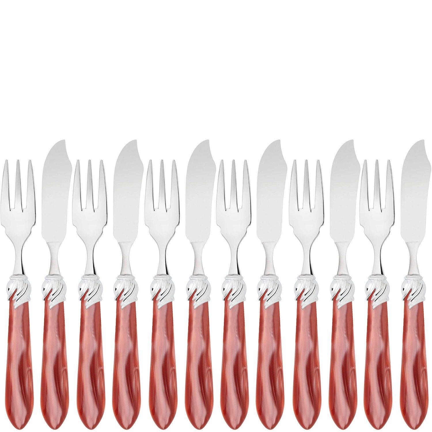 Falabella Brilliant 12 Piece Fish Set - Rust