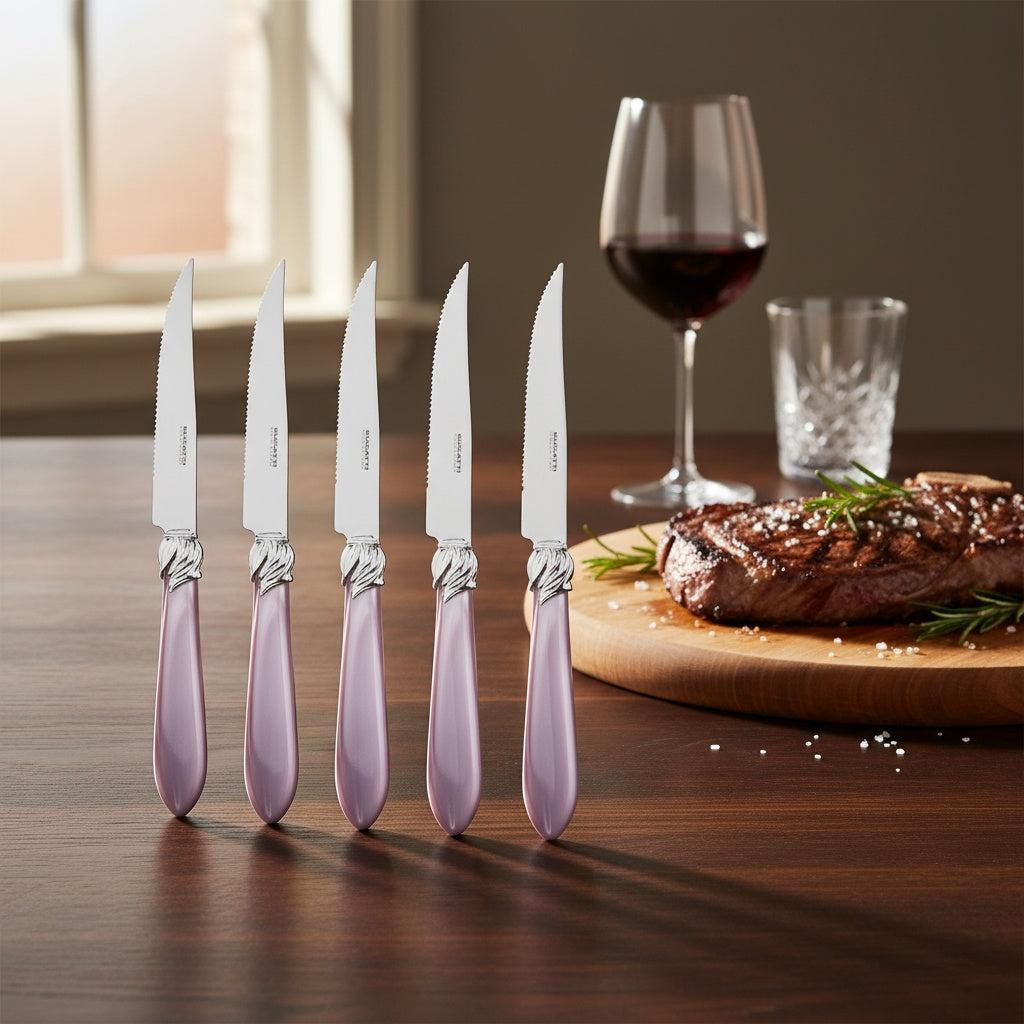Falabella Brilliant 6 Piece Steak knife Set - Lilac-Casa Bugatti USA