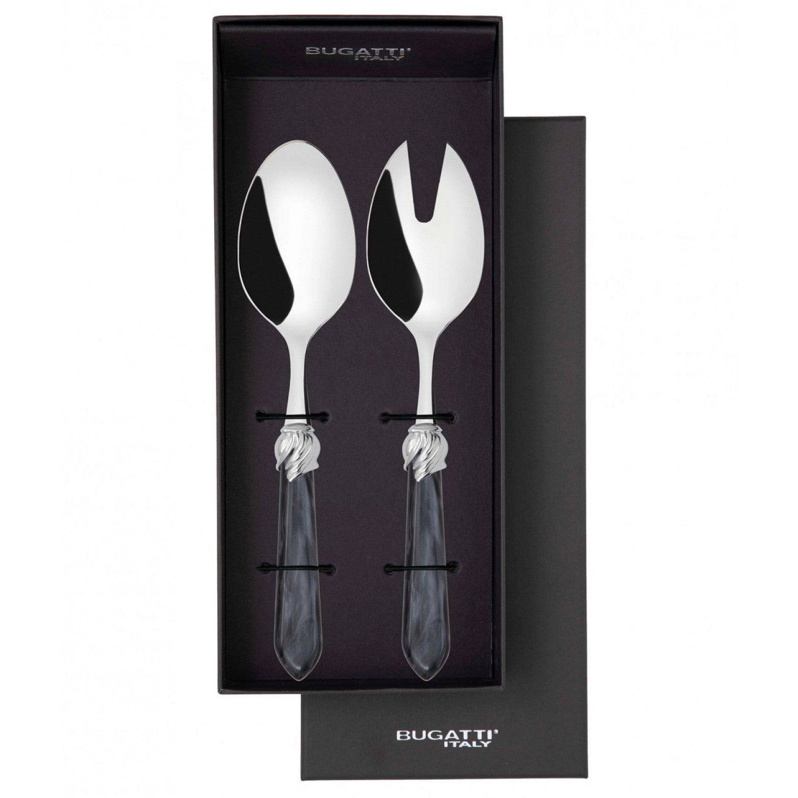 Falabella Brilliant 2 Piece Salad Servers - Charcoal