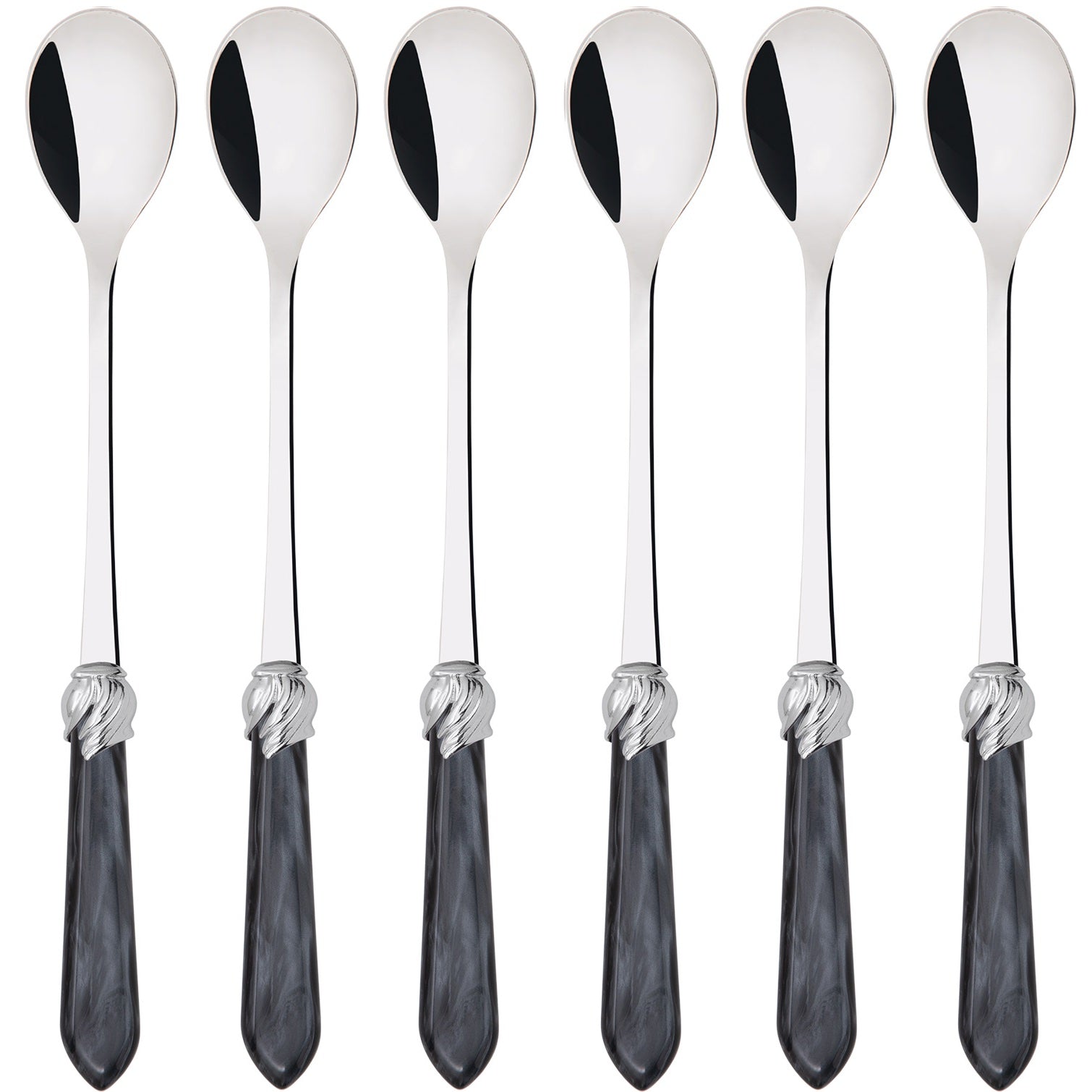 Falabella Brilliant Ice Tea / Cocktail Spoon Set - Charcoal