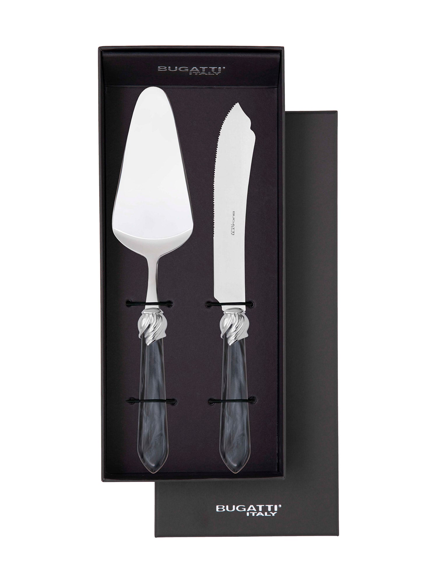 Falabella Brilliant 2 Piece Cake Serving set - Charcoal