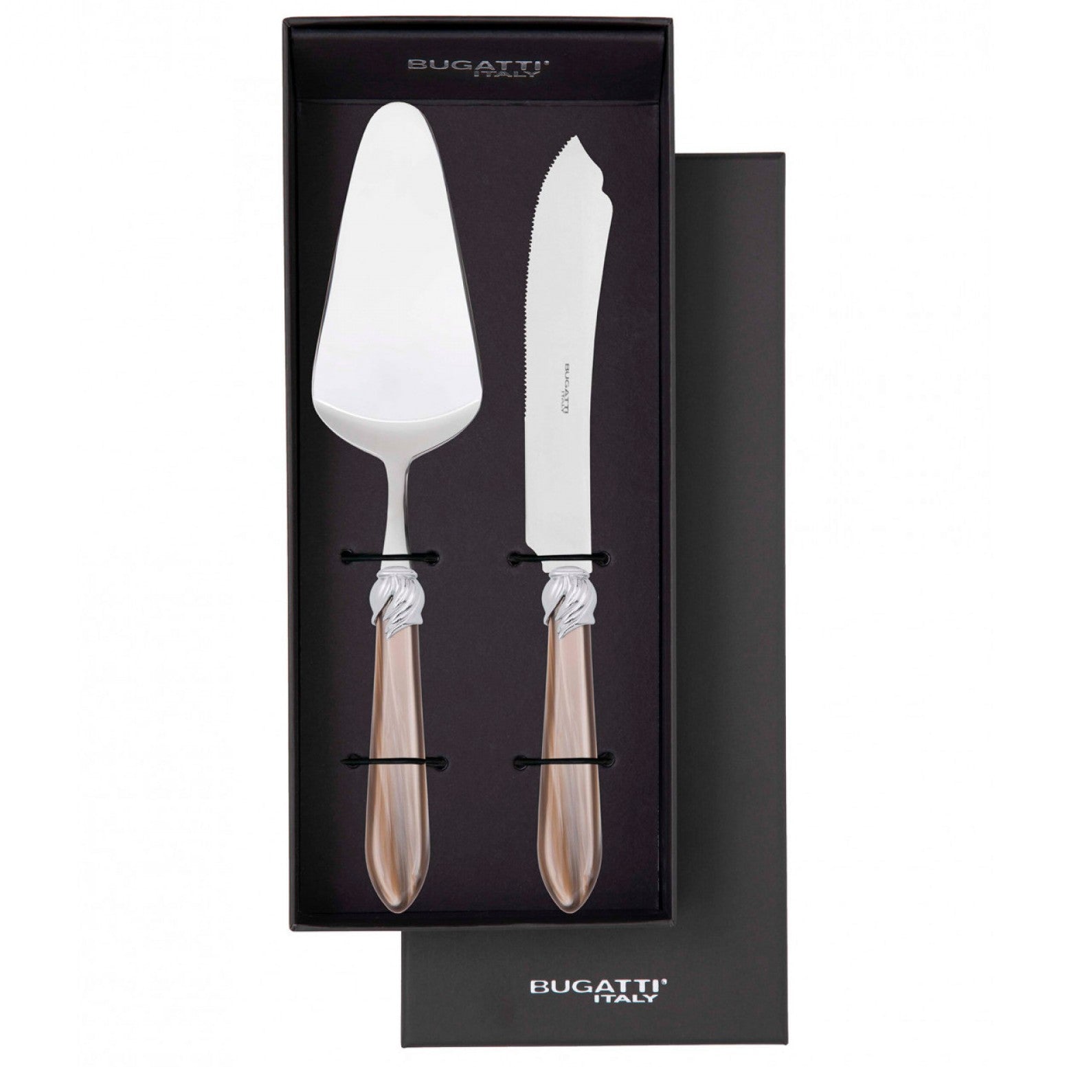 Falabella Brilliant 2 Piece Cake Serving set - Taupe