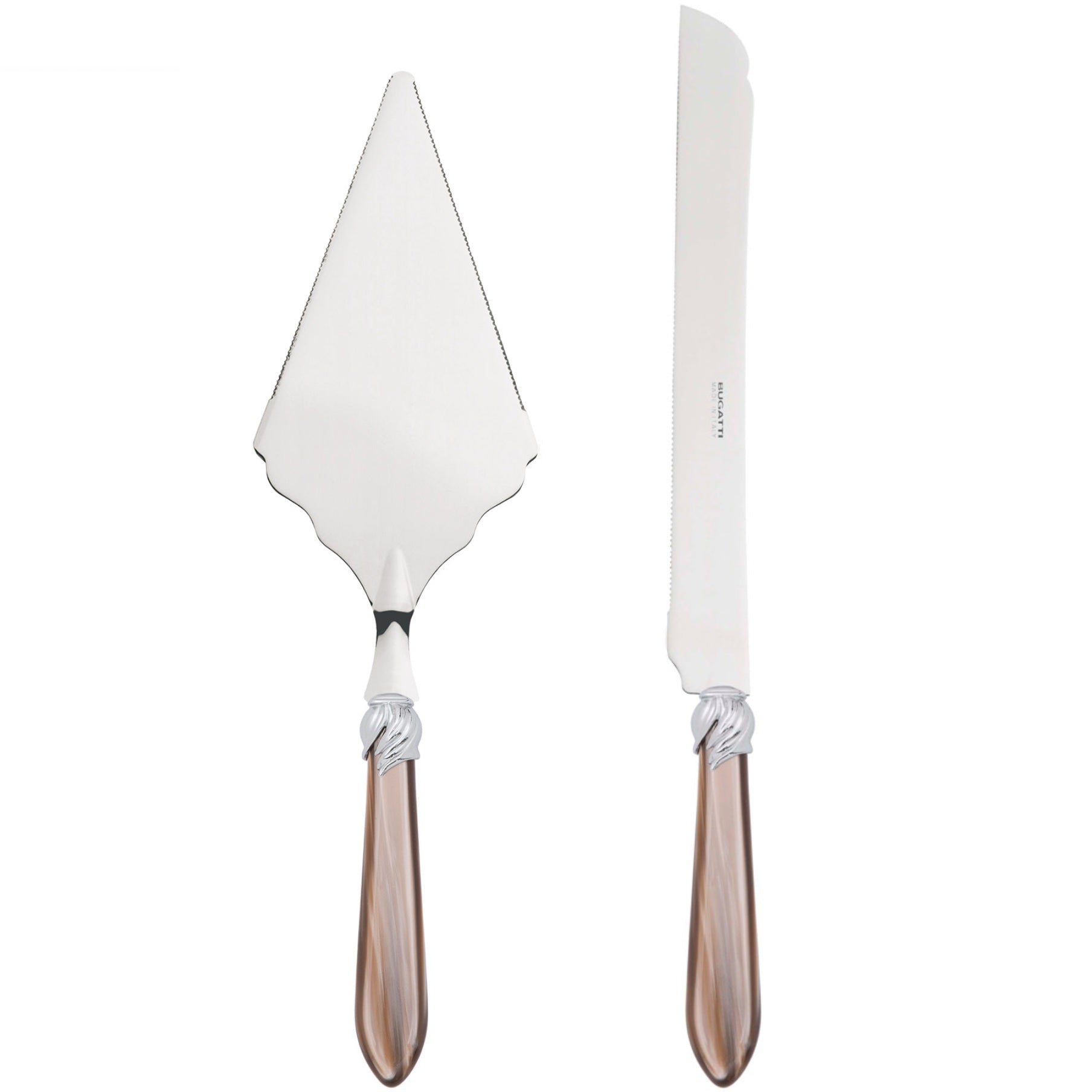 Falabella Brilliant 2 Piece Large Cake Serving Set serrated - Taupe