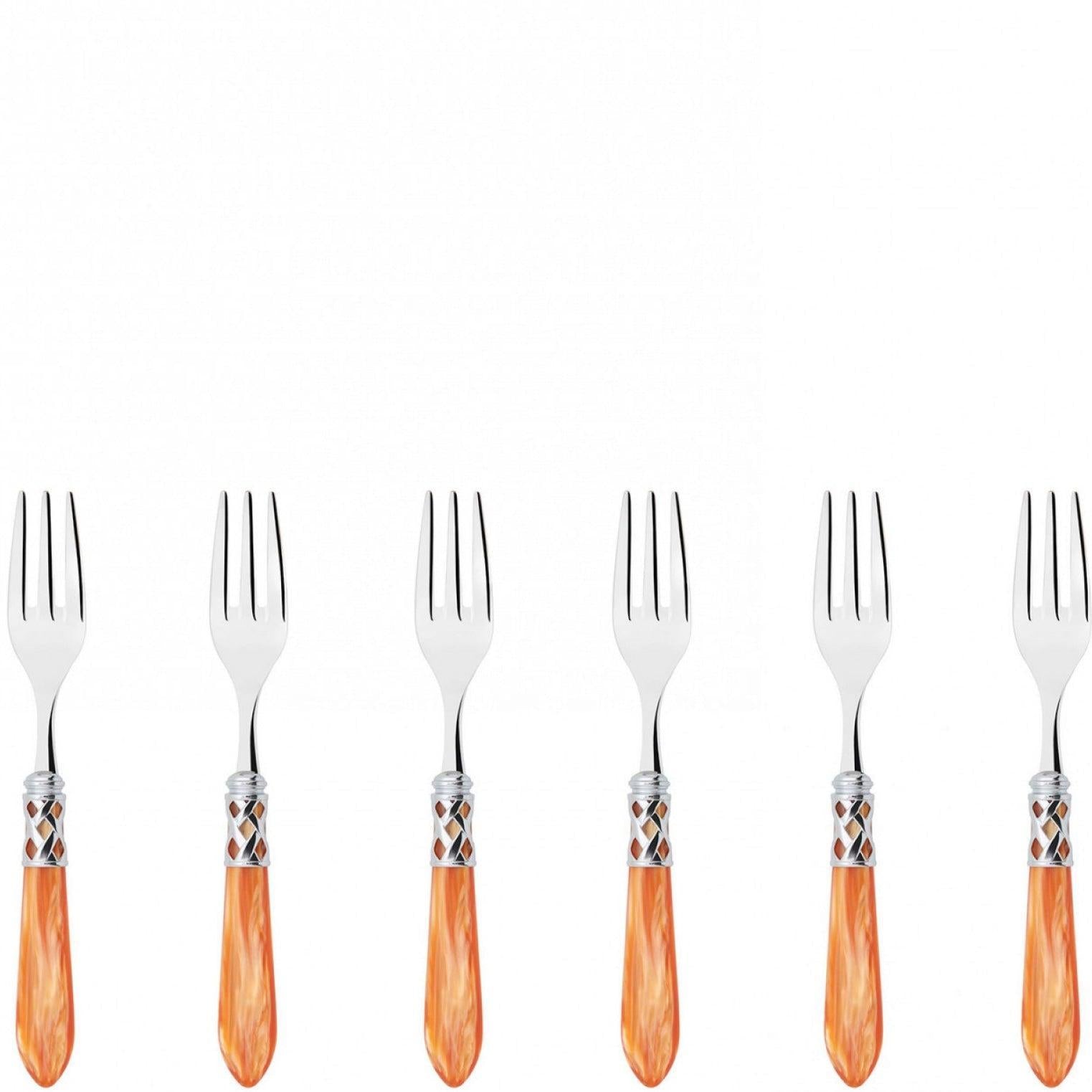 Aladdin Brilliant Cocktail / Cake Fork Set in gift box - Tangerine