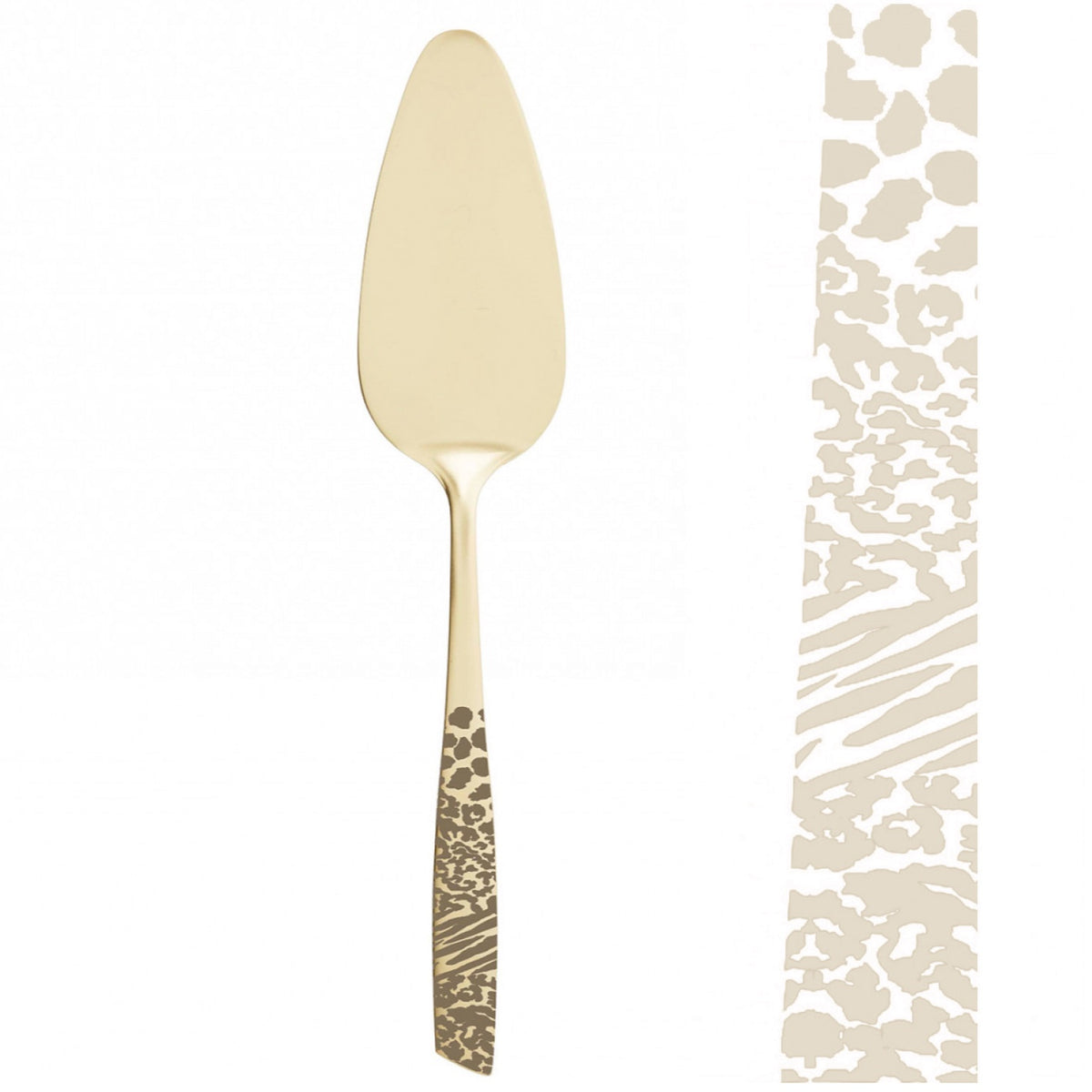 Riviera Animal Print Champagne Matte PVD Cake Server