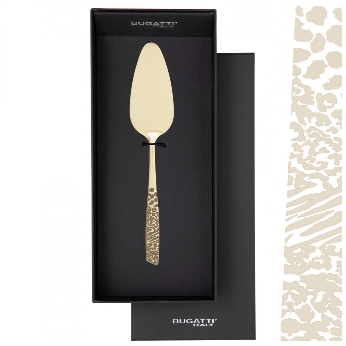 Riviera Animal Print Champagne Matte PVD Cake Server