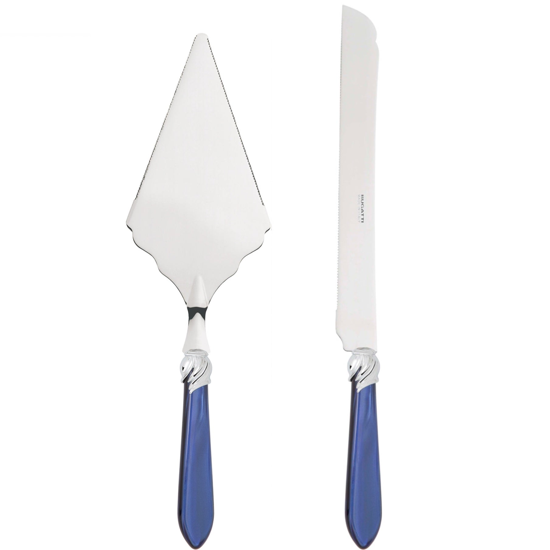 Falabella Brilliant 2 Piece Large Cake Serving Set serrated - Royal Blue