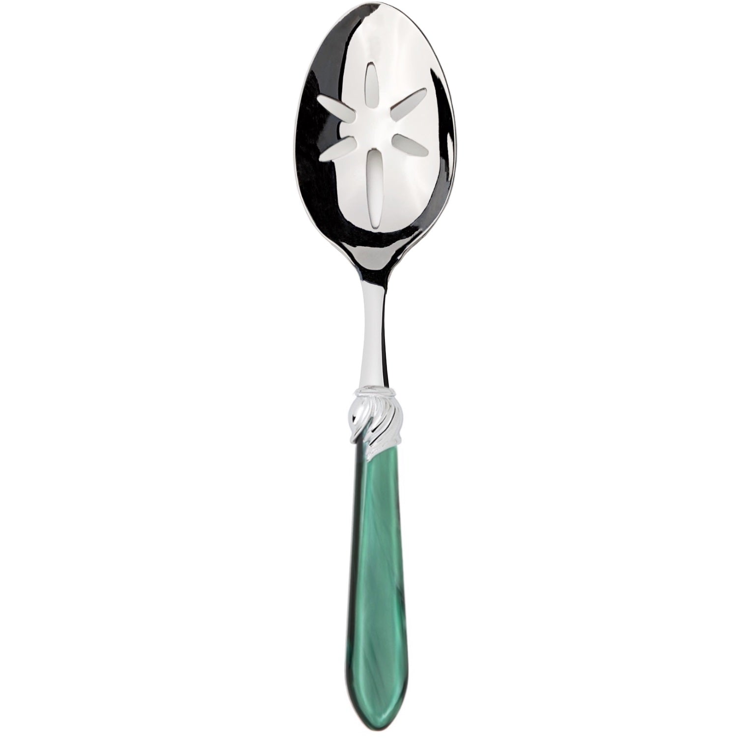 Falabella Brilliant Slotted Serving Spoon - Emerald Green